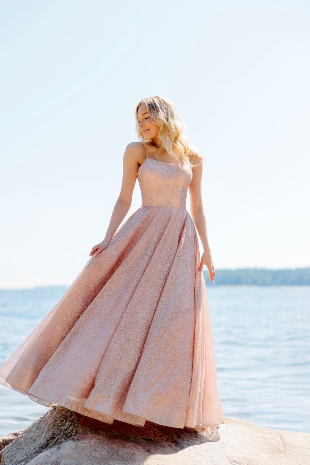 PROM DRESS U4442P-CRYSTAL ROSEGOLD