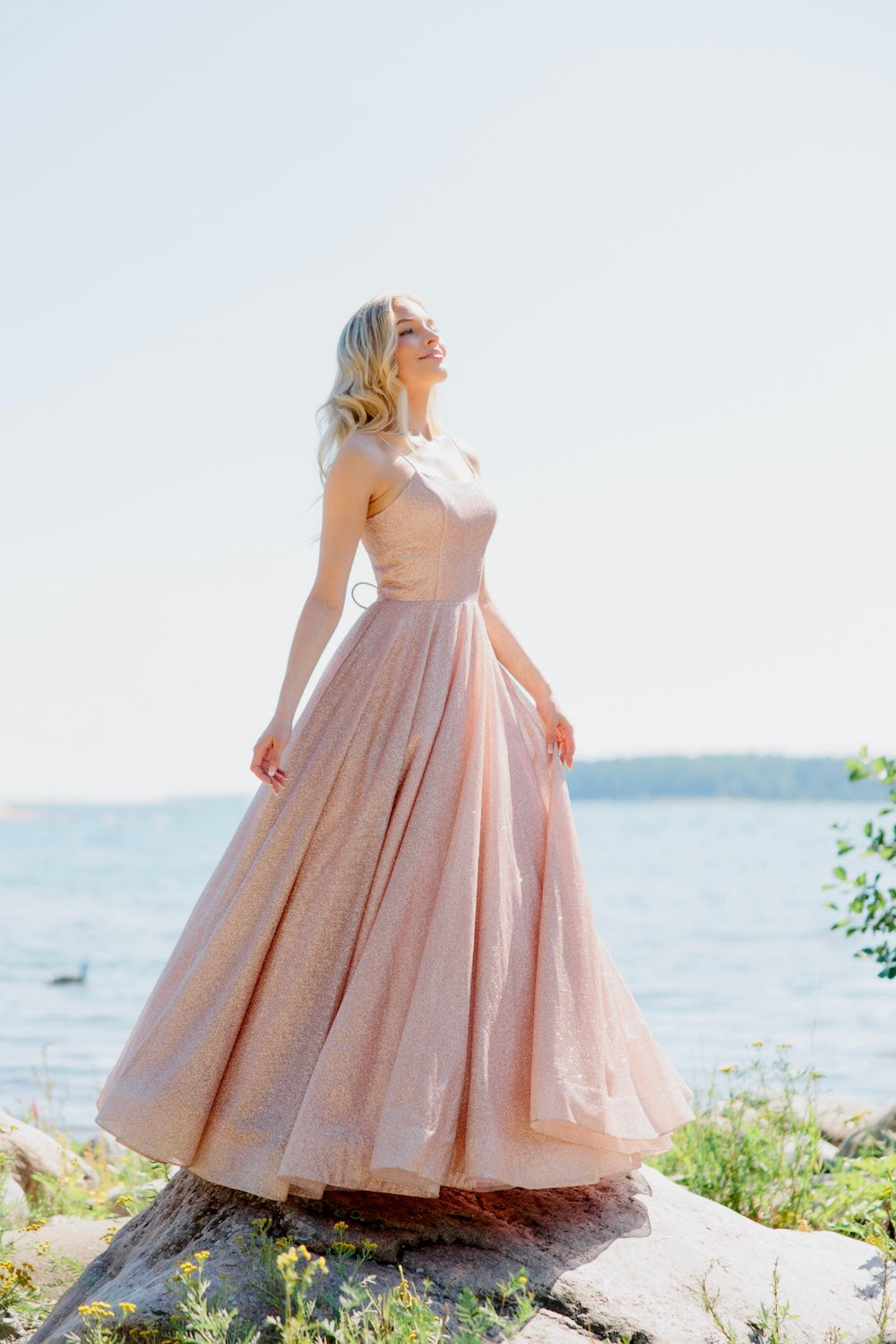 PROM DRESS U4442P-CRYSTAL ROSEGOLD