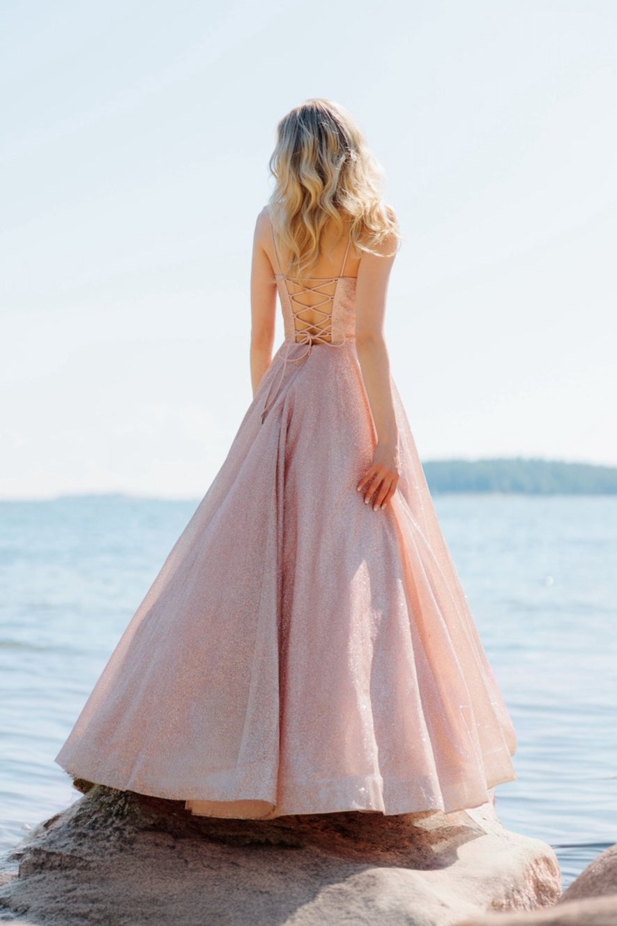 PROM DRESS U4442P-CRYSTAL ROSEGOLD