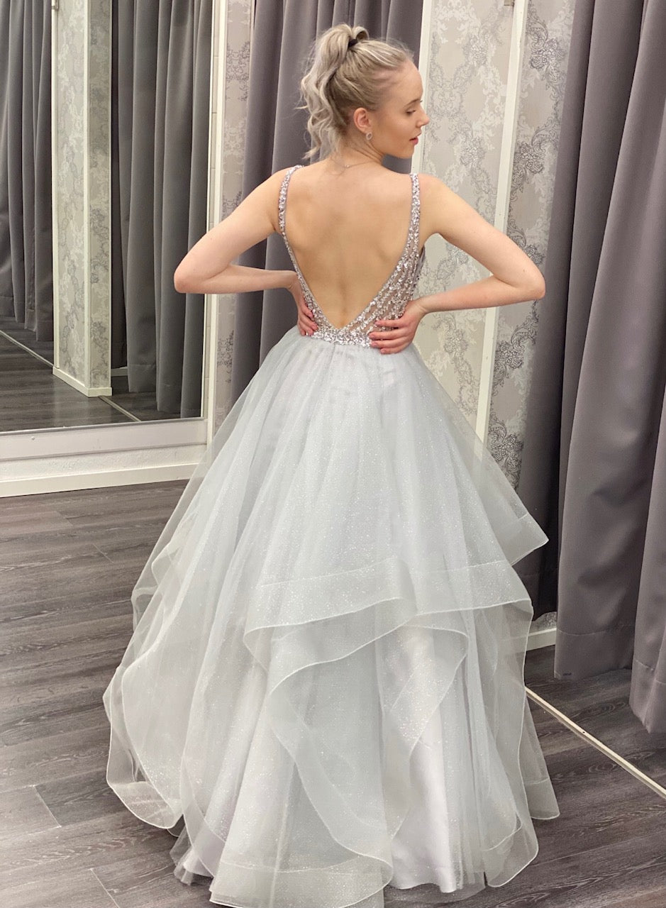 PROM DRESS U4456P SILVER