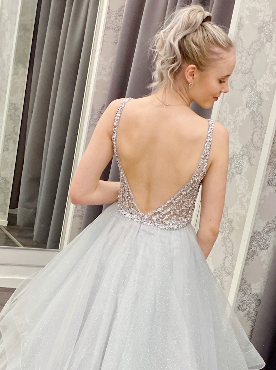 PROM DRESS U4456P SILVER