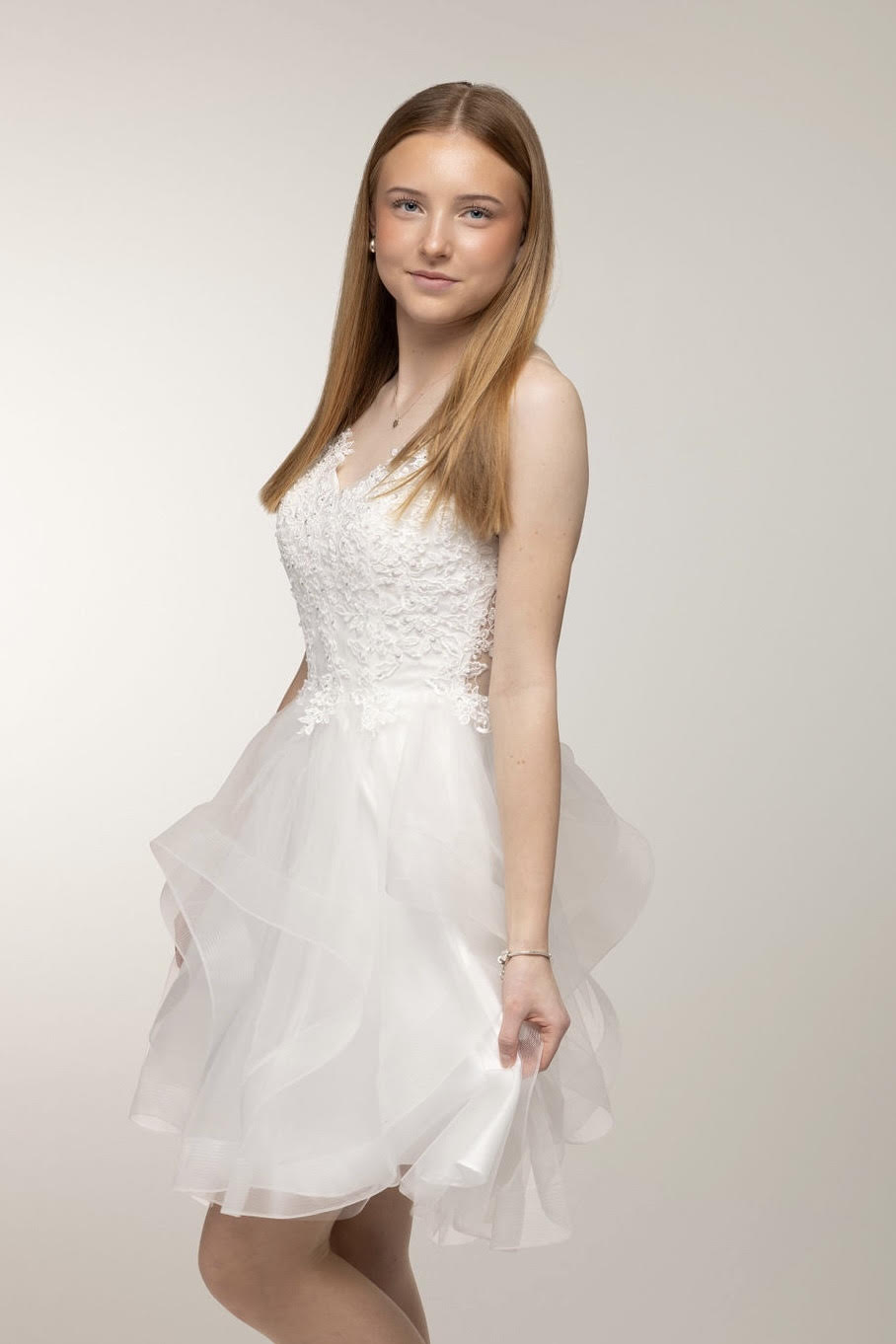DRESS H4377S-TULLE IVORY