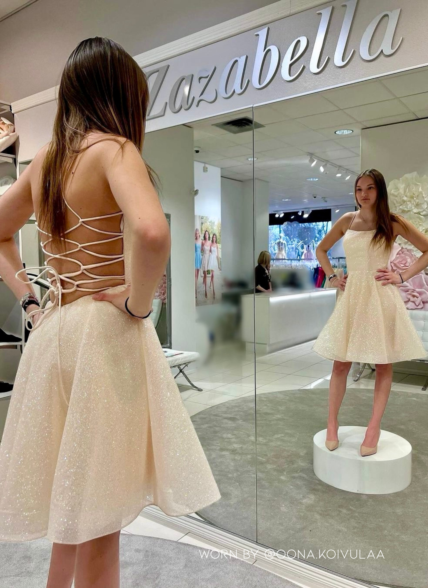 PARTY DRESS U5004S-CRYSTAL CHAMPAGNE