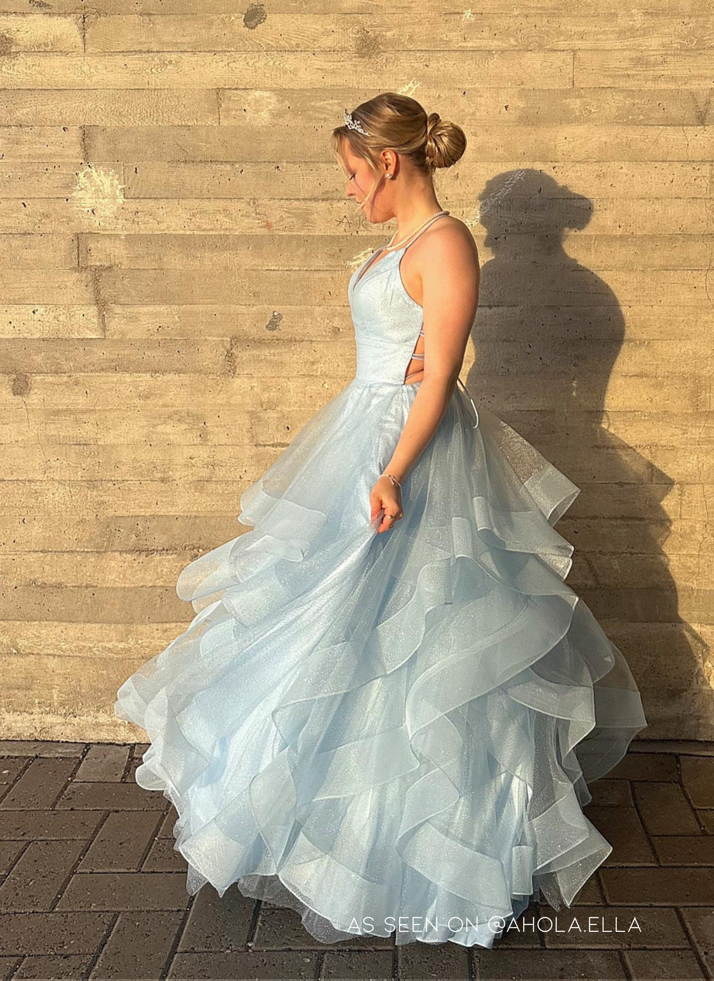 PROM DRESS U4709P ICEBLUE