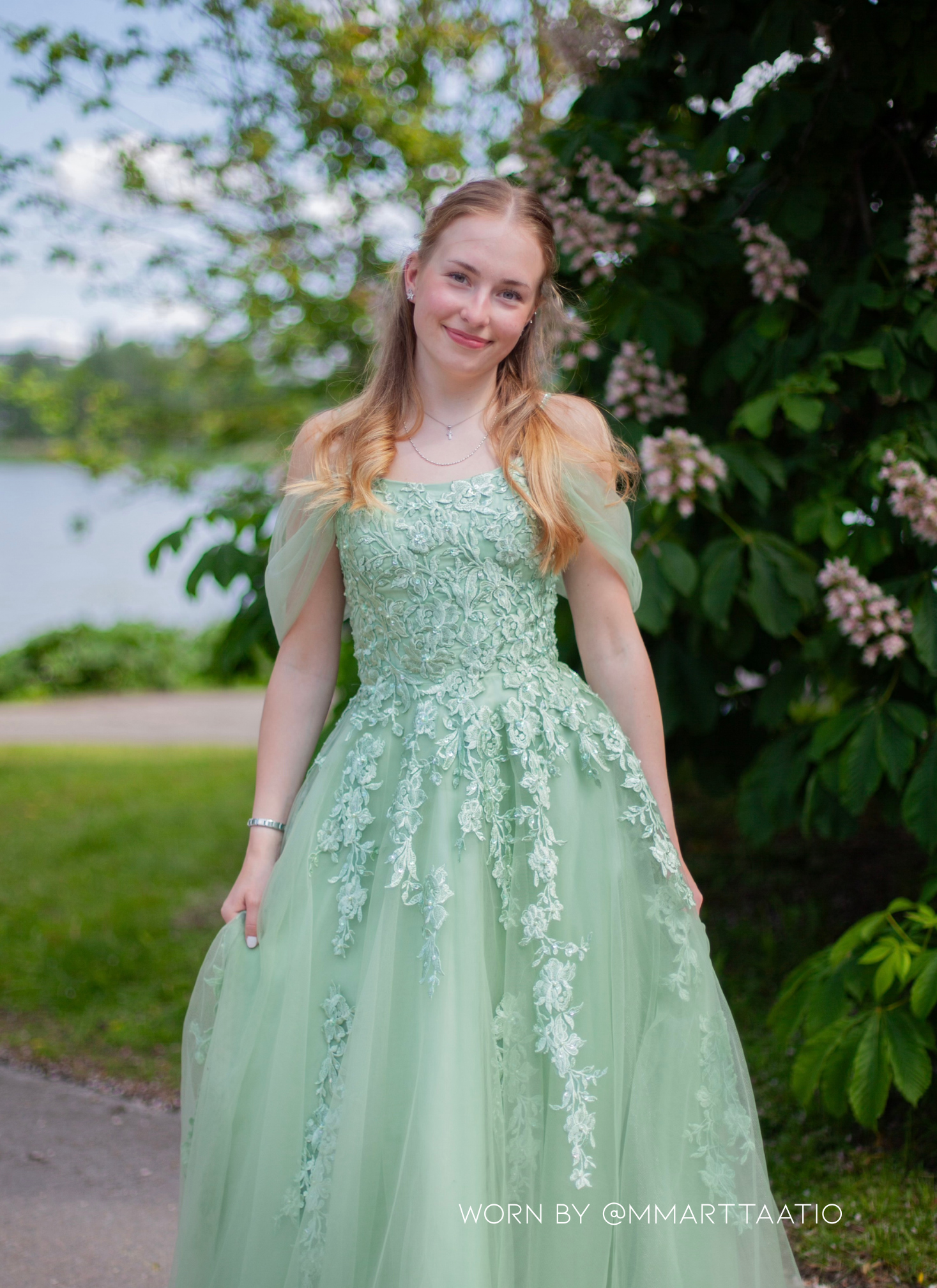 Olive green prom dress from Zazabella