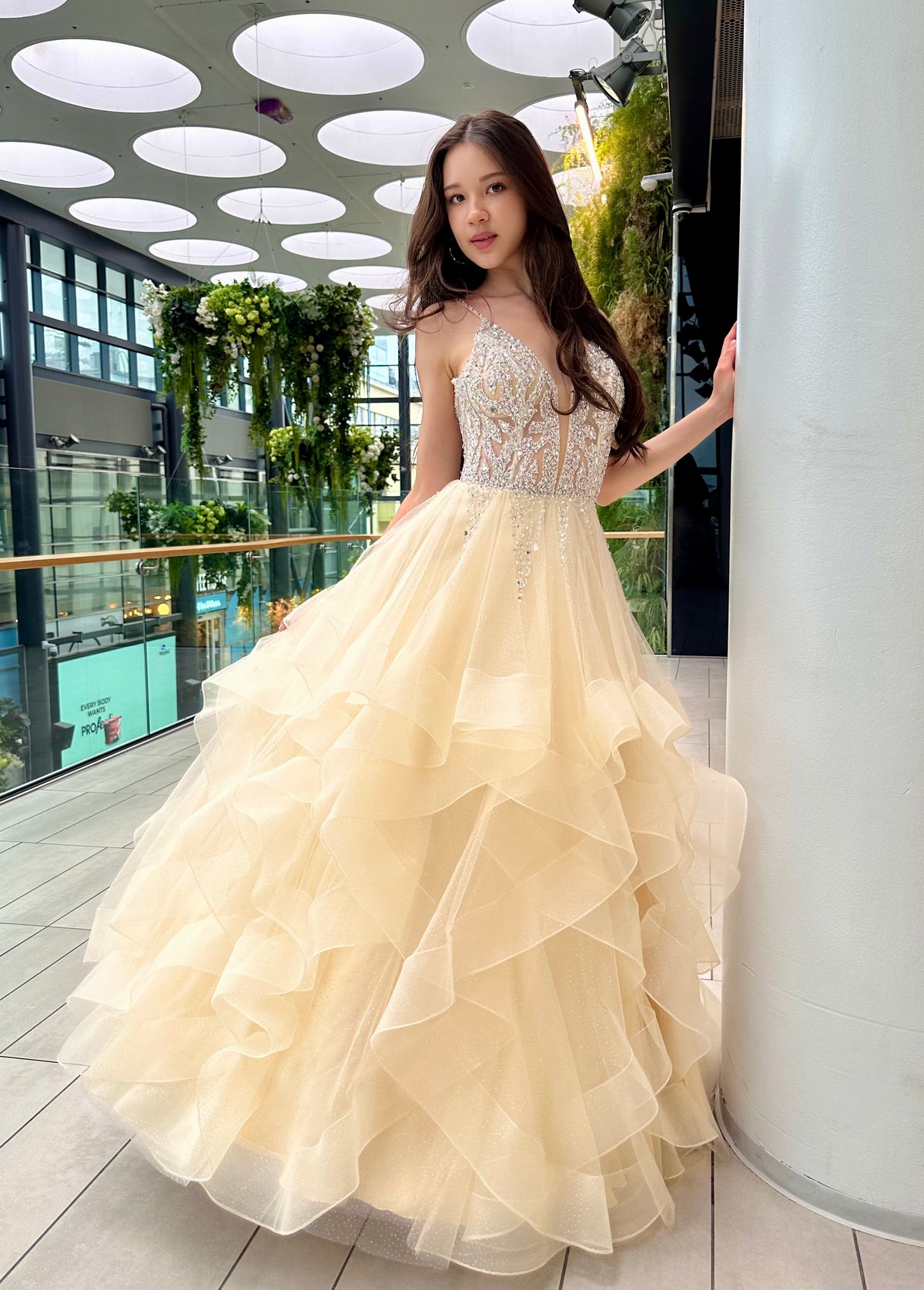 PROM DRESS U4452P CHAMPAGNE