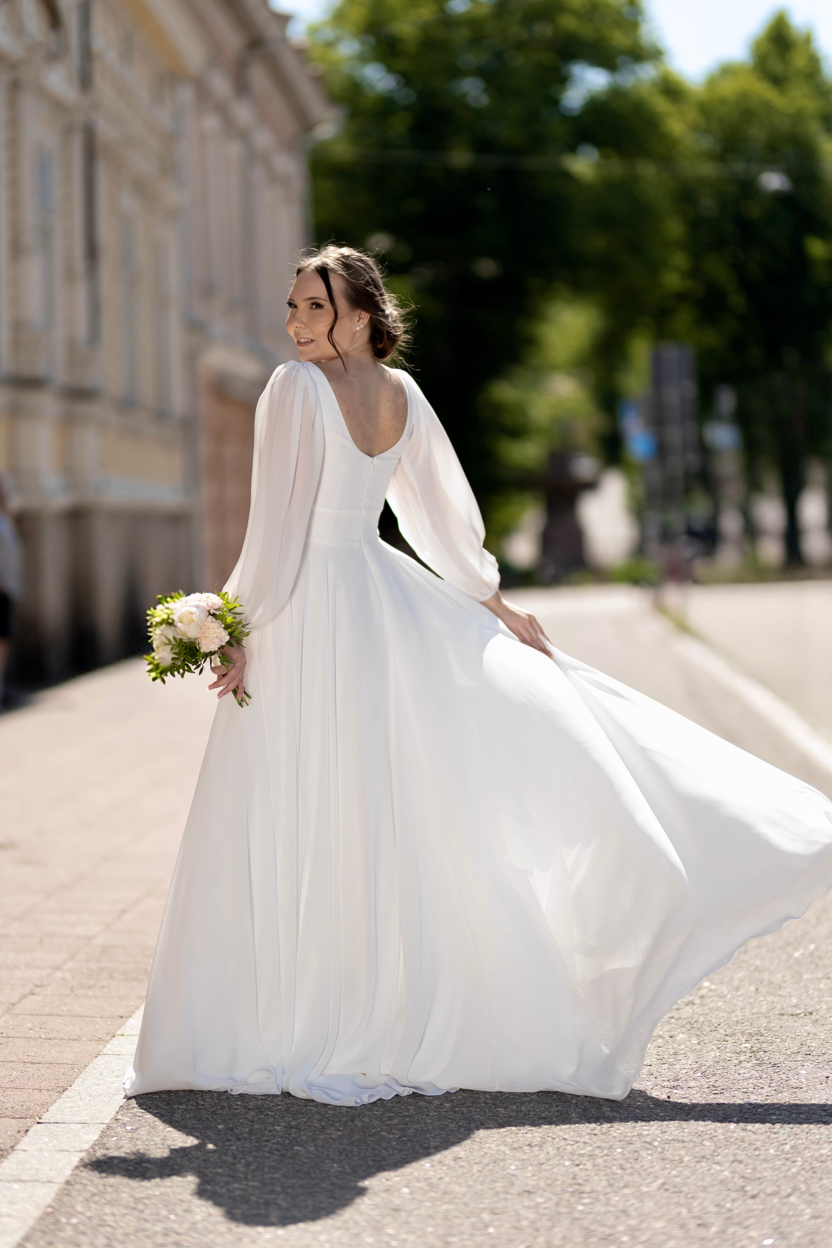 WEDDING DRESS H4512W-CHIFFON