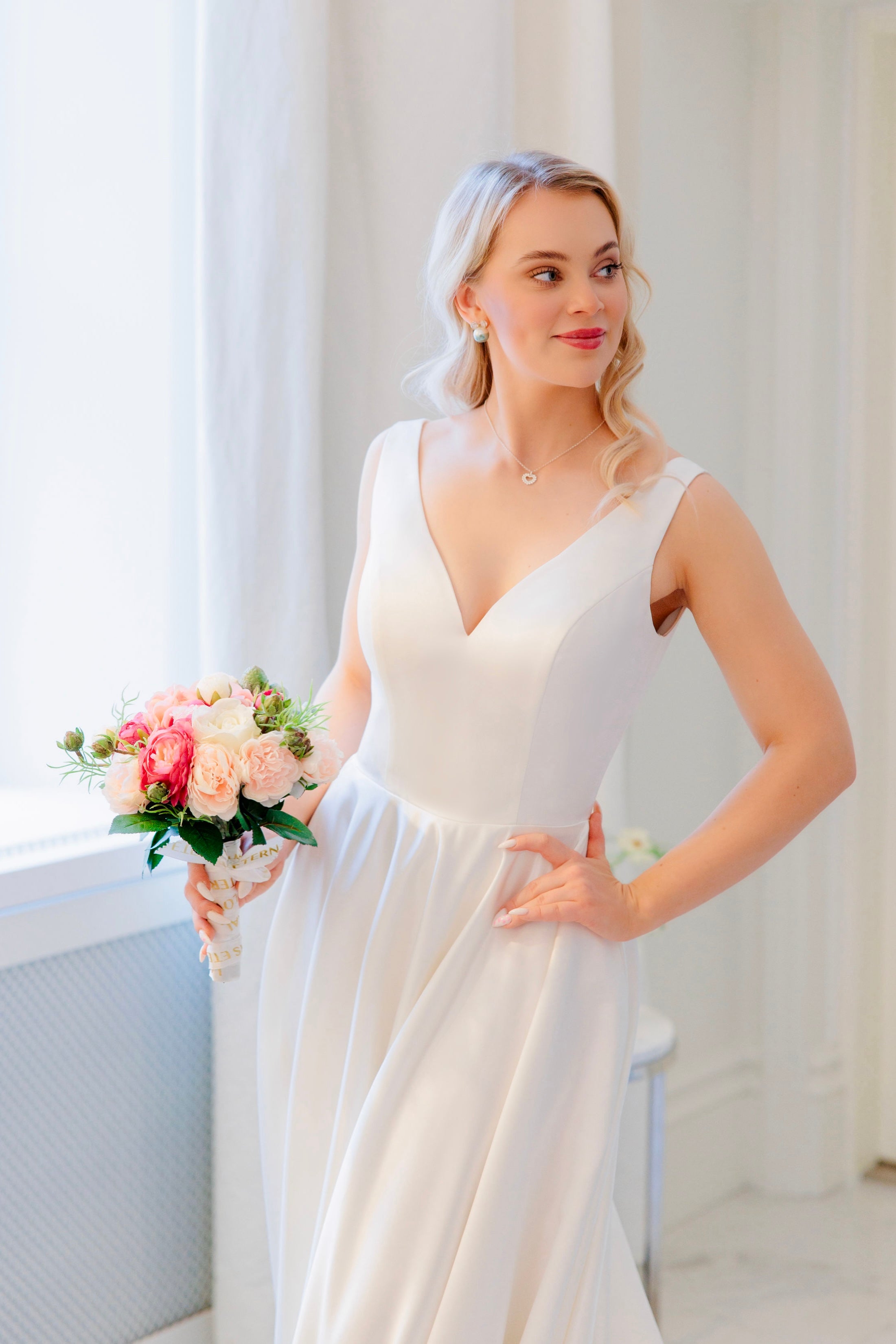 WEDDING DRESS H6013W-SOFTSATIN