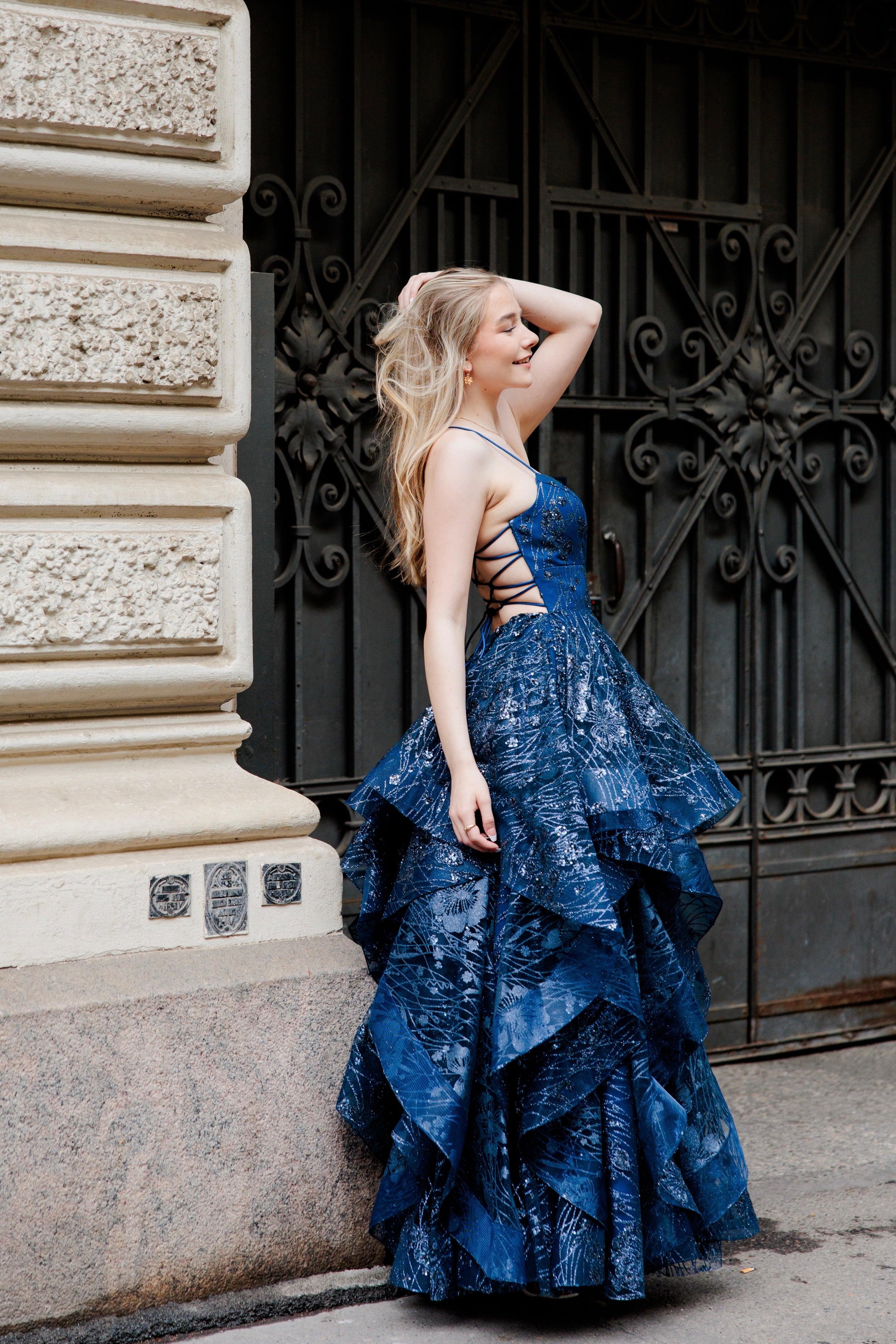 PROM DRESS U4709PS-LIMITED DARK BLUE