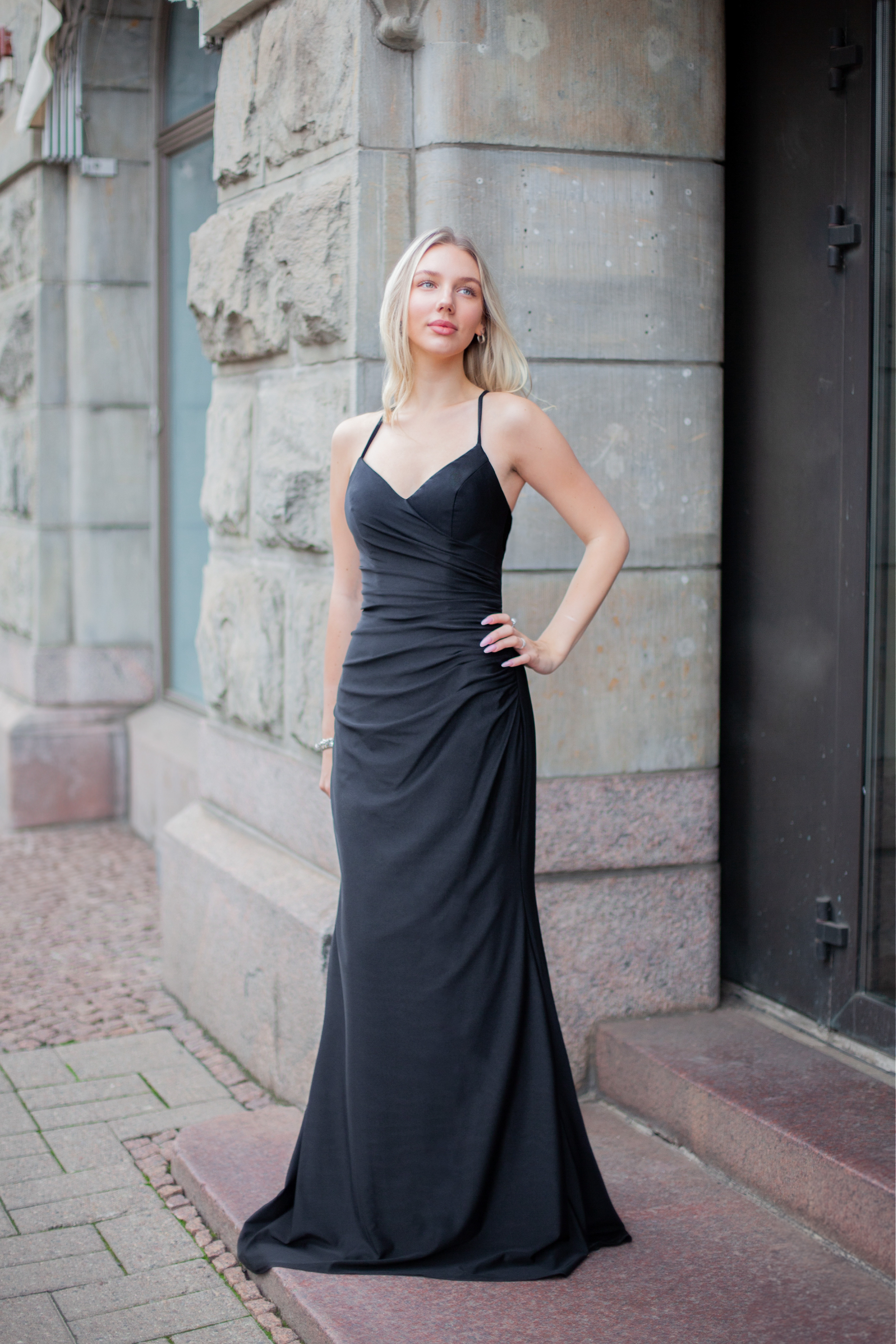 Black elegant evening dress for an anniversary party from Zazabella