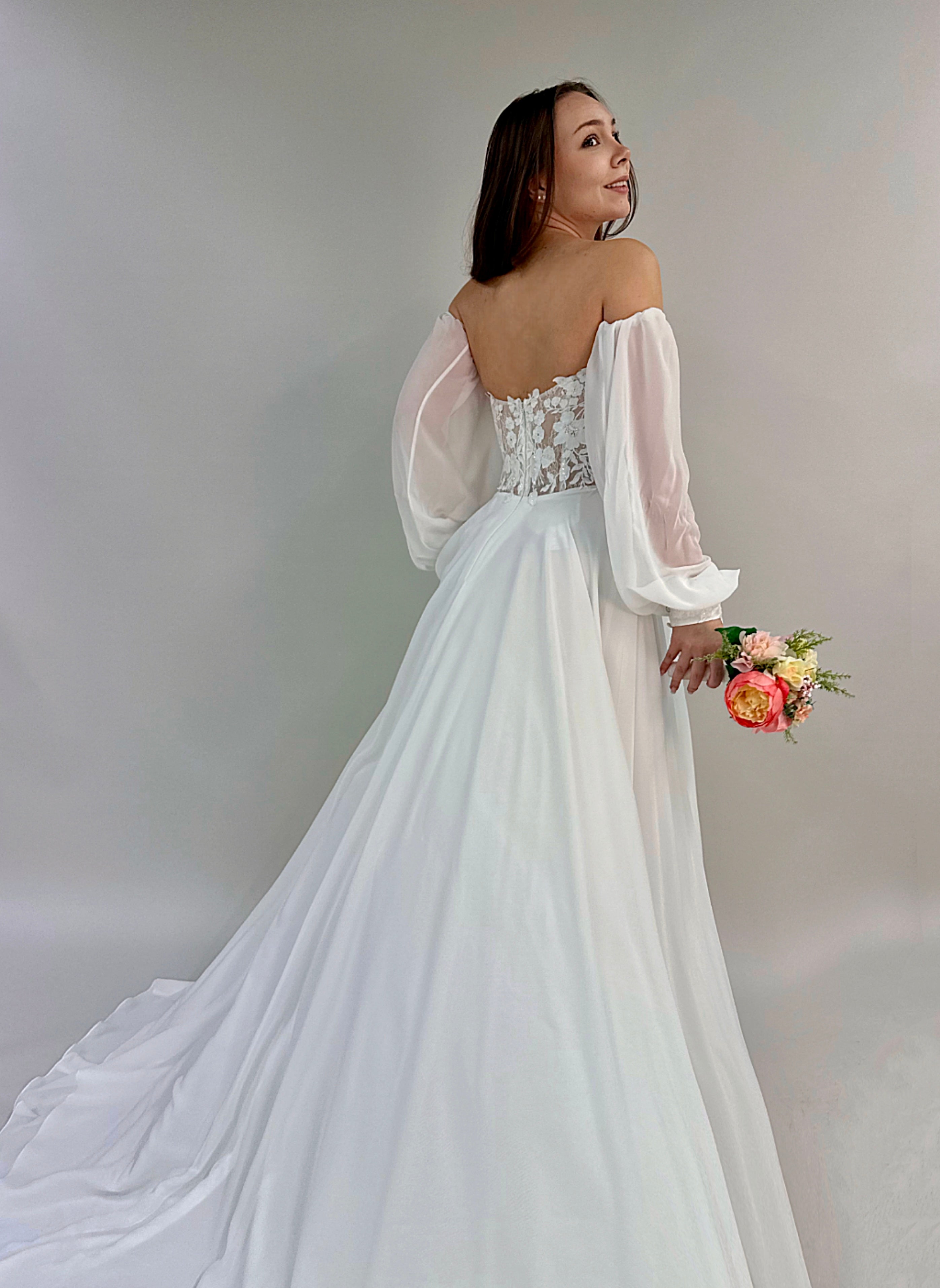 WEDDING DRESS H4829W-CHIFFON