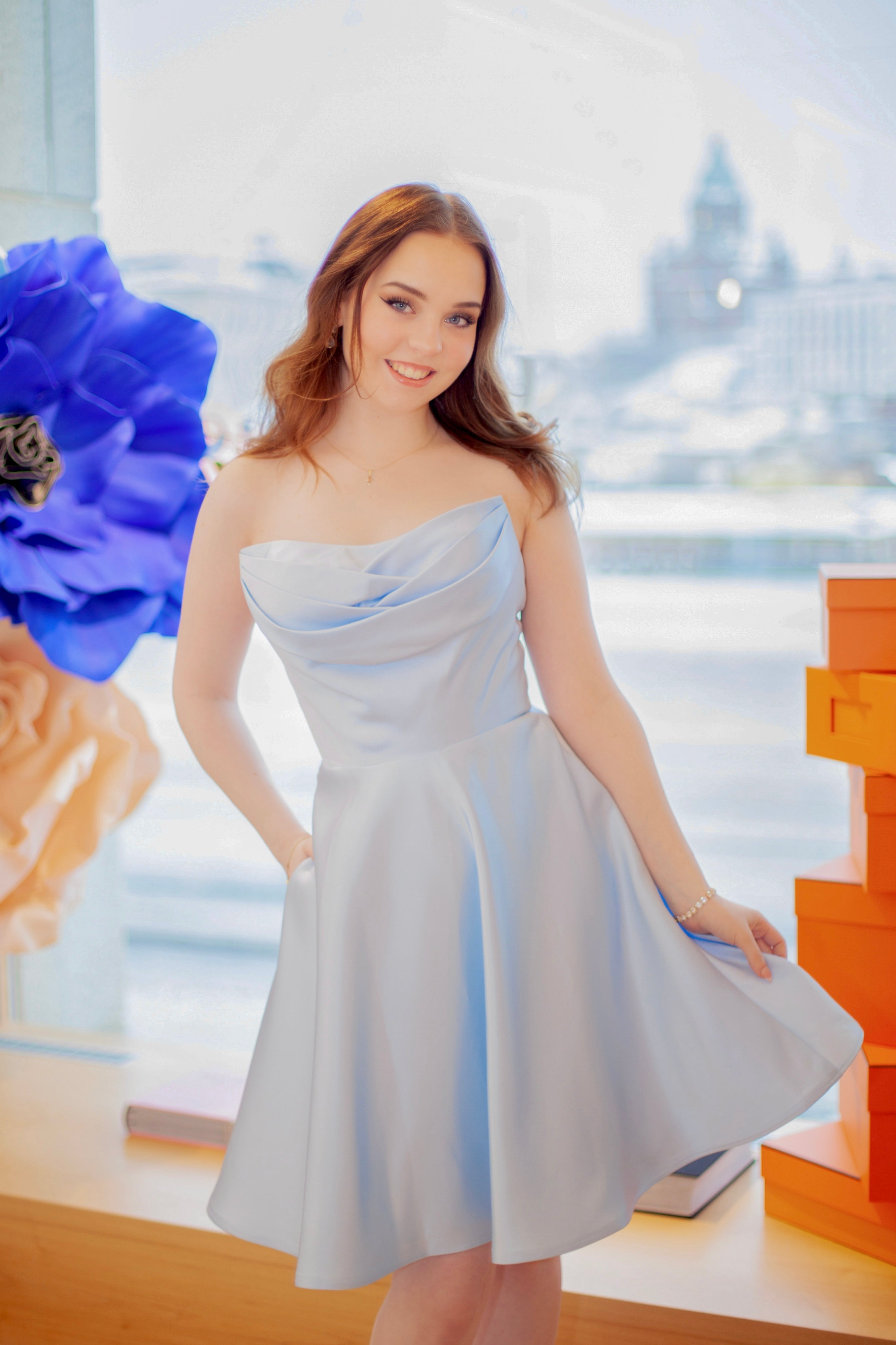 JUHLAMEKKO H4643SS-SOFTSATIN LIGHT BLUE