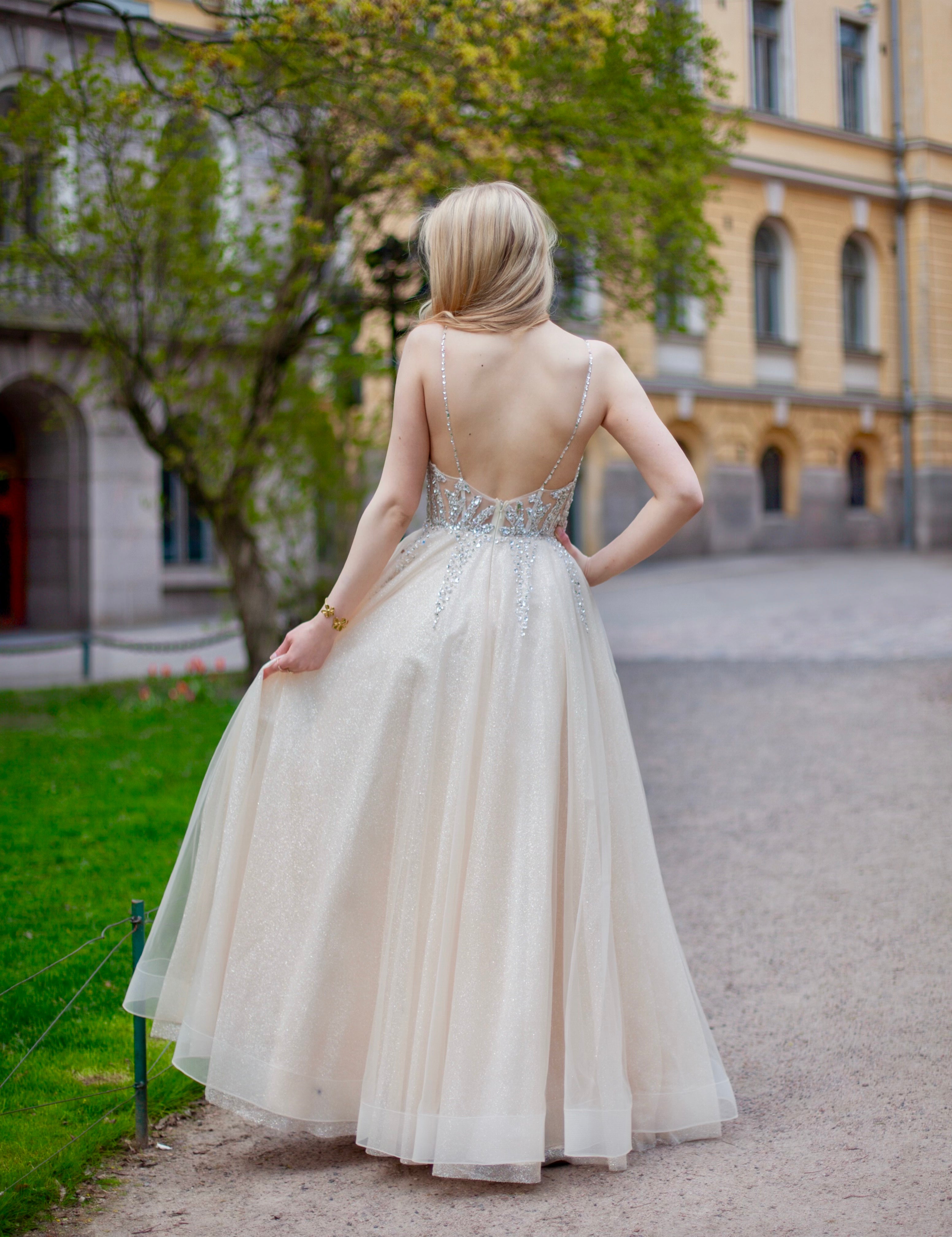 VANHOJENTANSSIMEKKO U4452P-CRYSTAL CHAMPAGNE