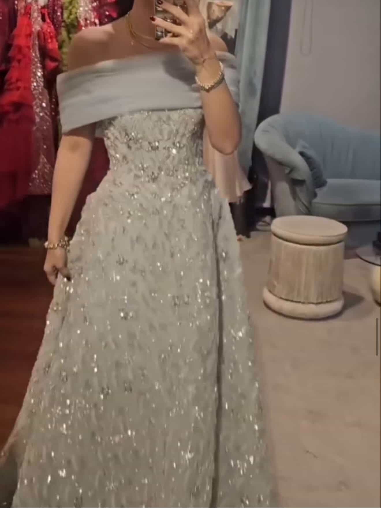 SILVER PROM DRESS