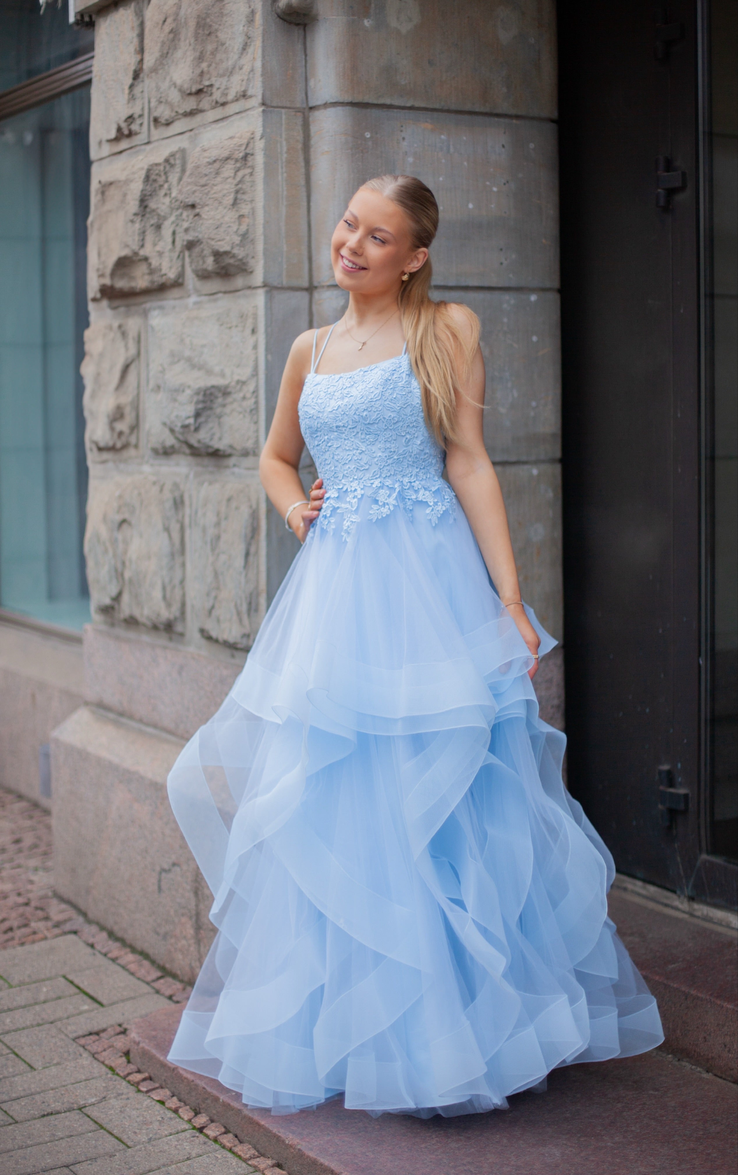 VANHOJENTANSSIMEKKO H4471P-TULLE ICEBLUE