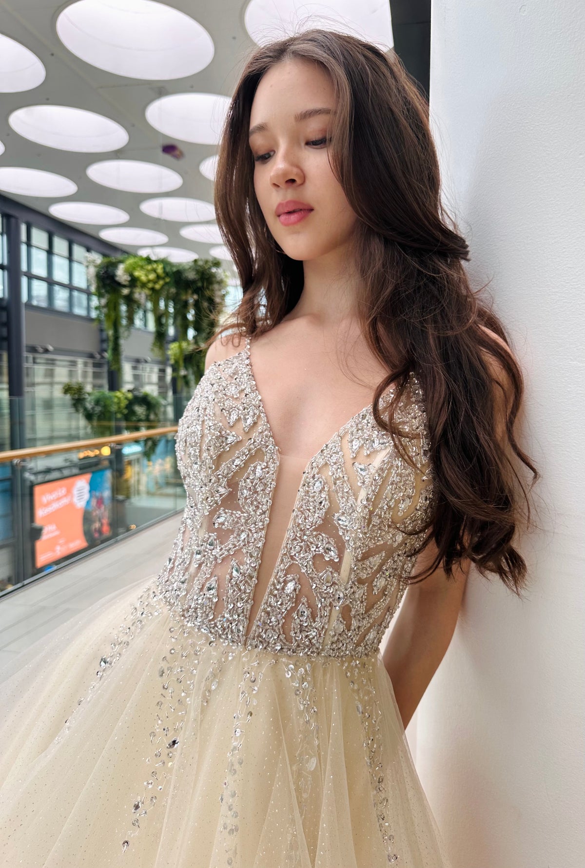 PROM DRESS U4452P CHAMPAGNE