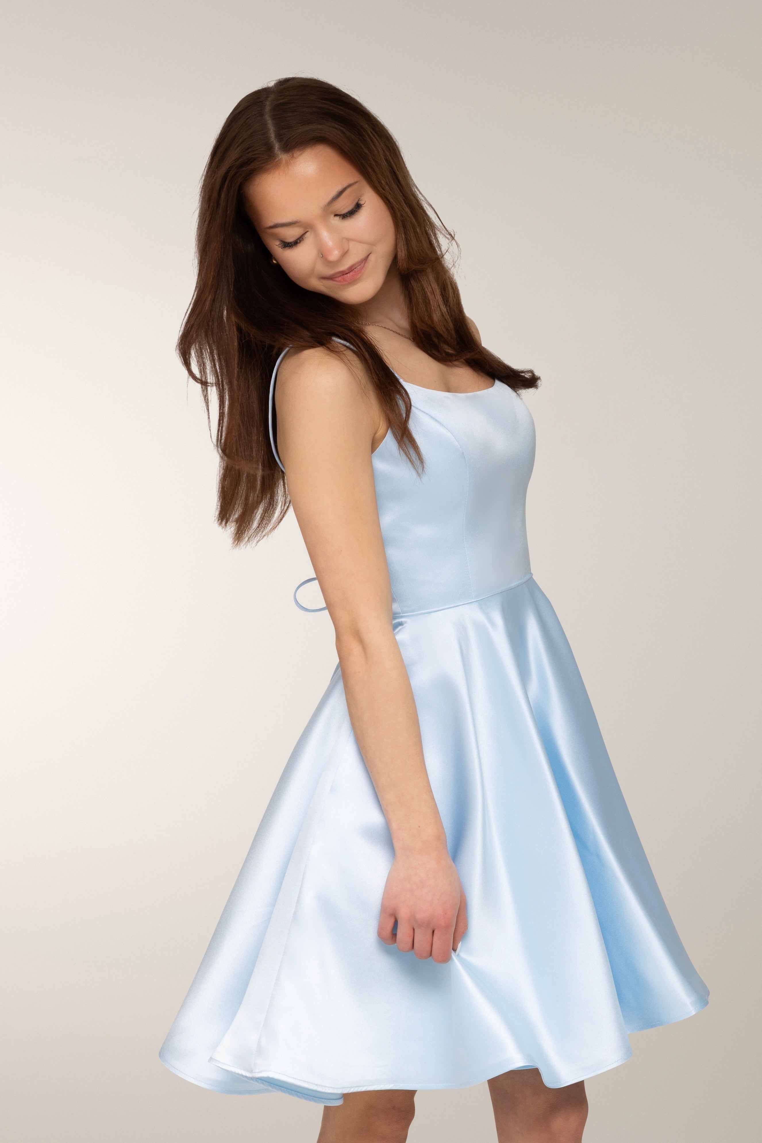 DRESS H4442S-SATIN ICEBLUE
