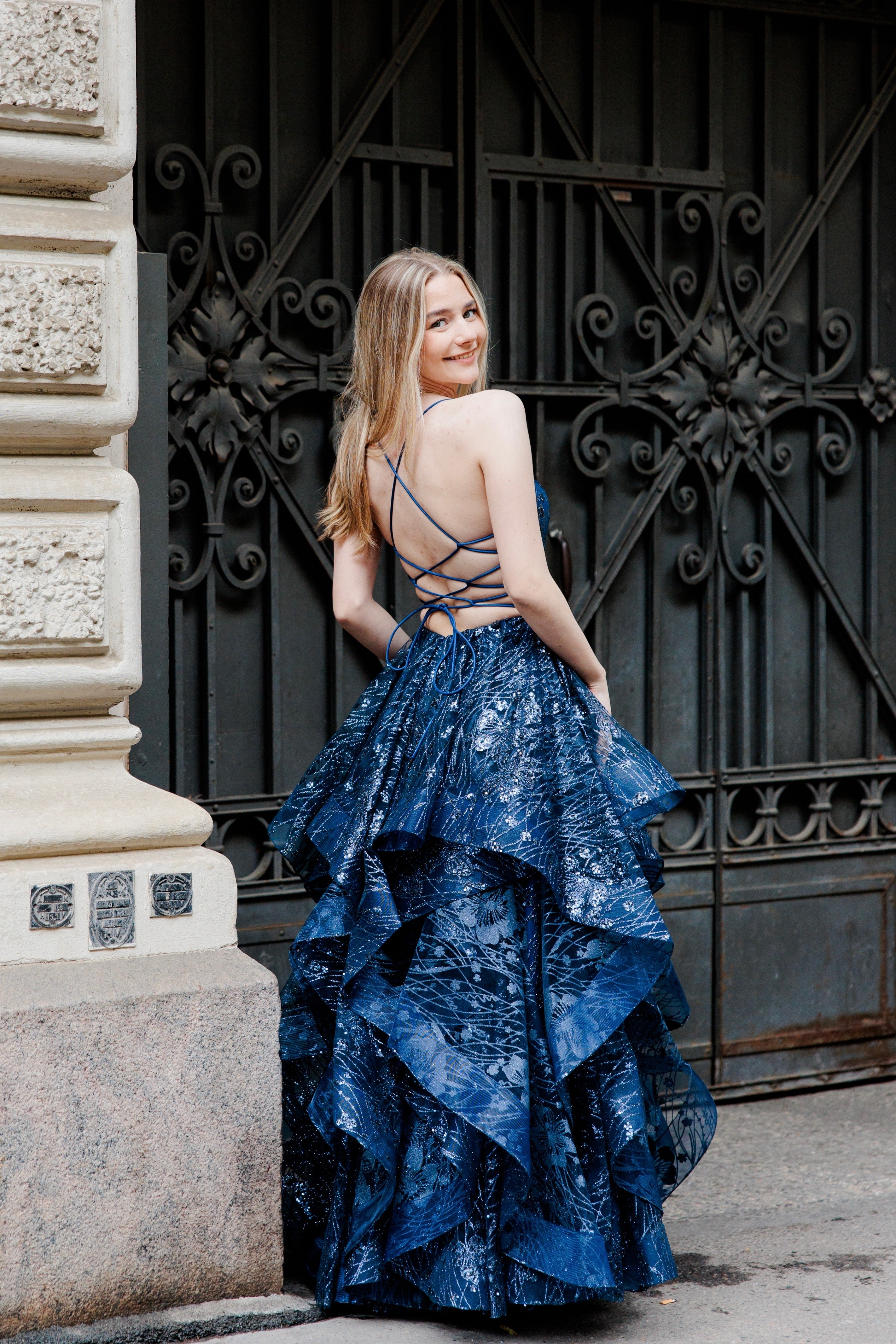 PROM DRESS U4709PS-LIMITED DARK BLUE
