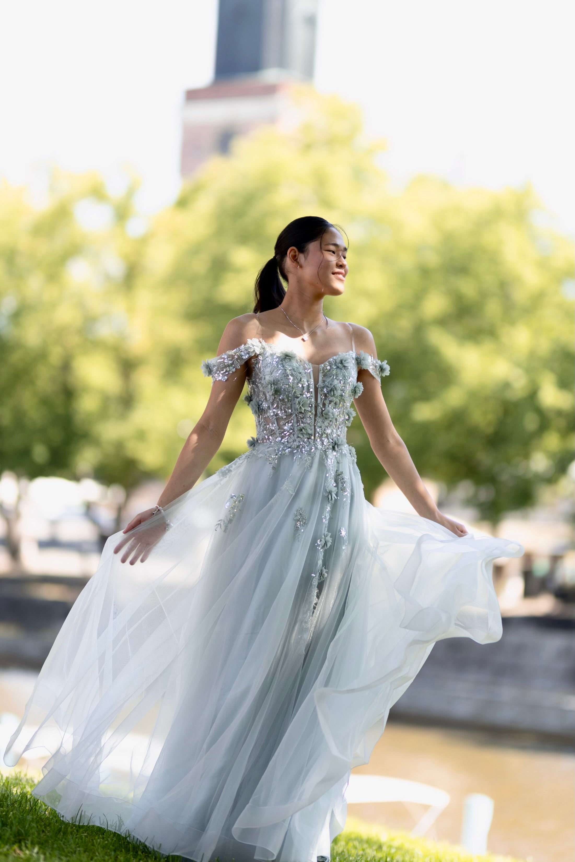 VANHOJENTANSSIMEKKO H4903P-TULLE SILVER