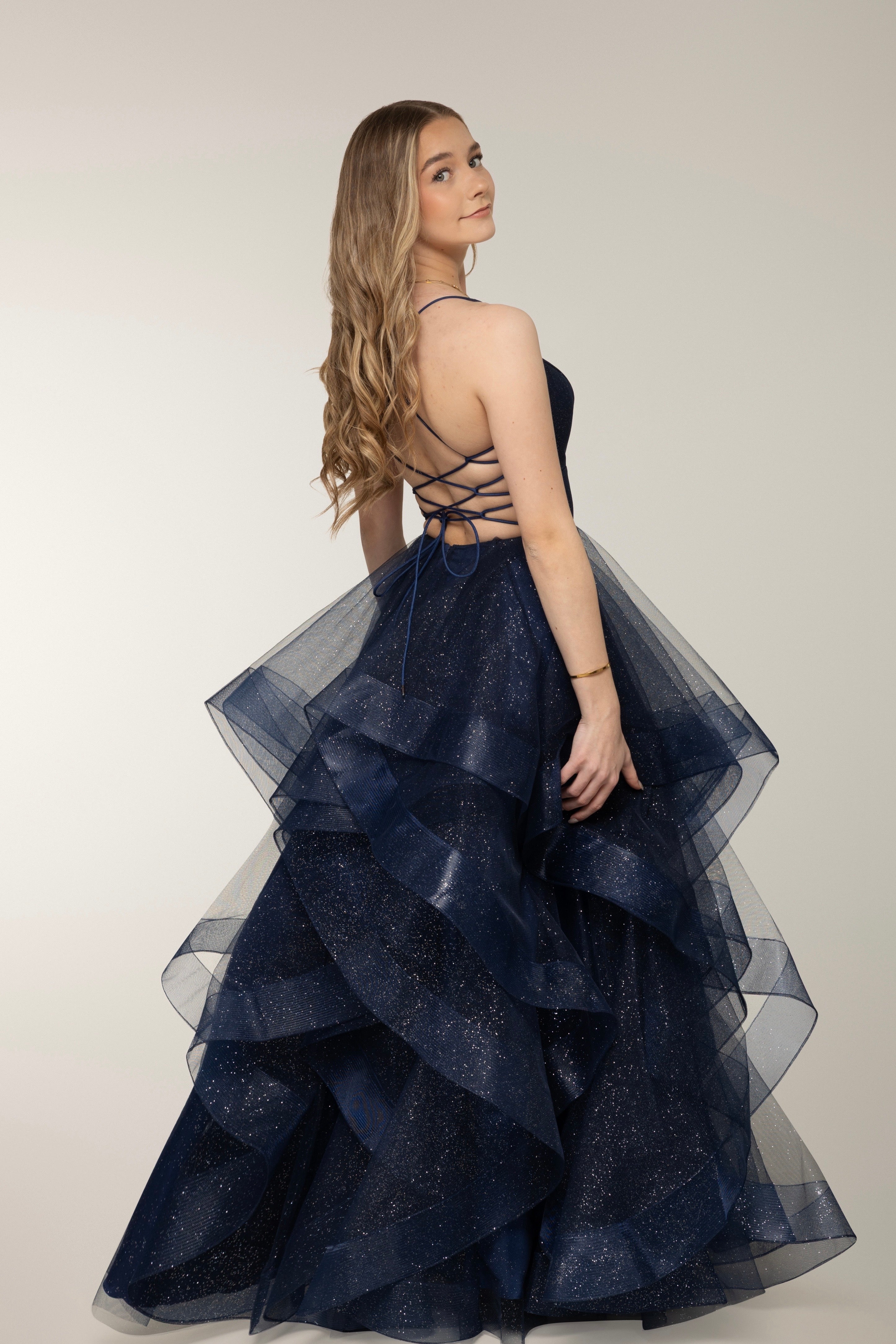 Impressive dark blue prom dress from Zazabella