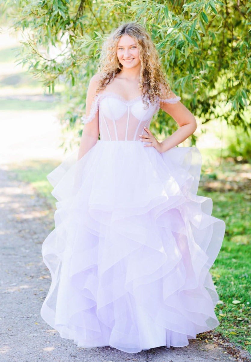 PROM DRESS H4575P PURPLE