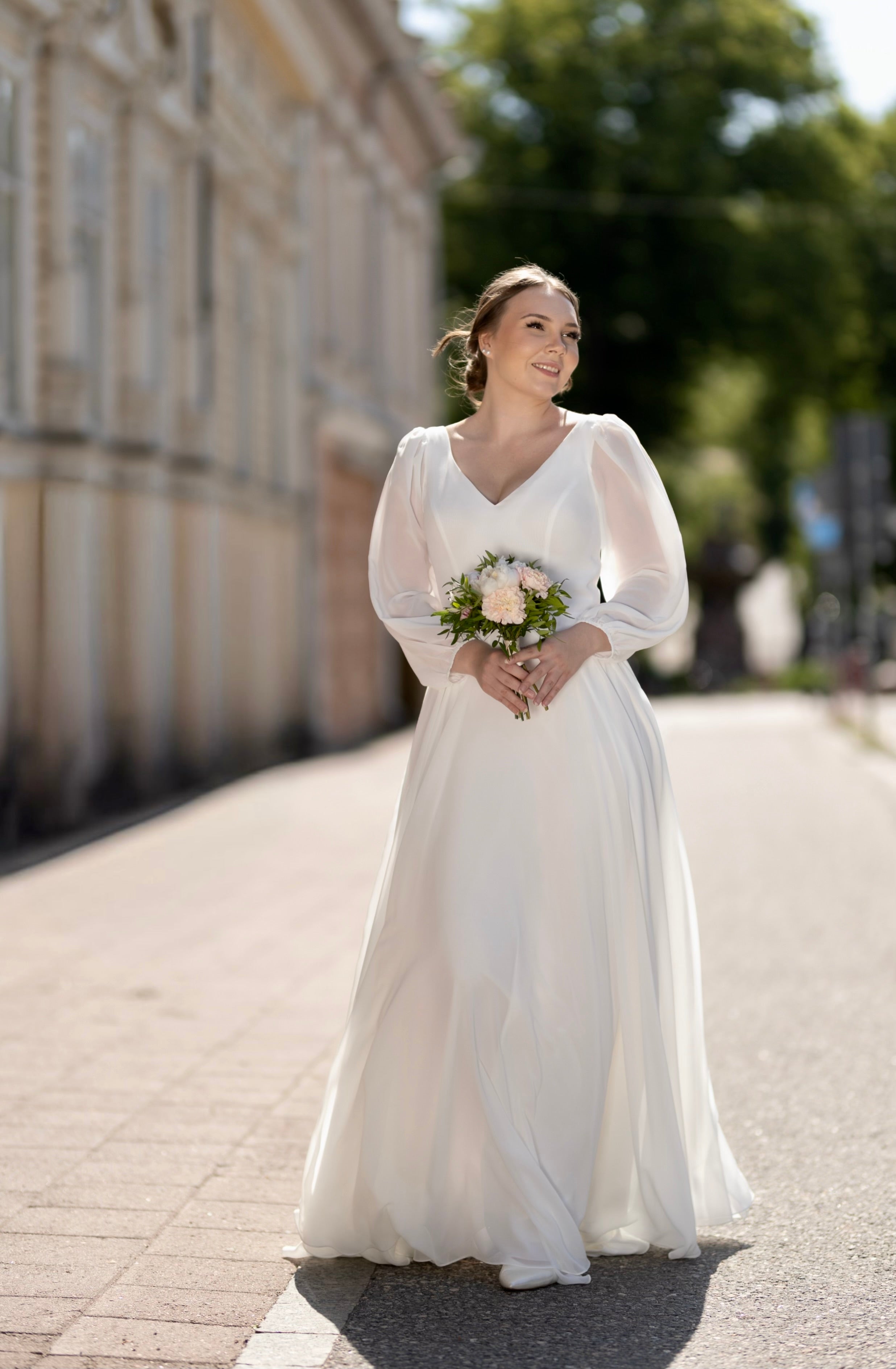 WEDDING DRESS H4512W-CHIFFON