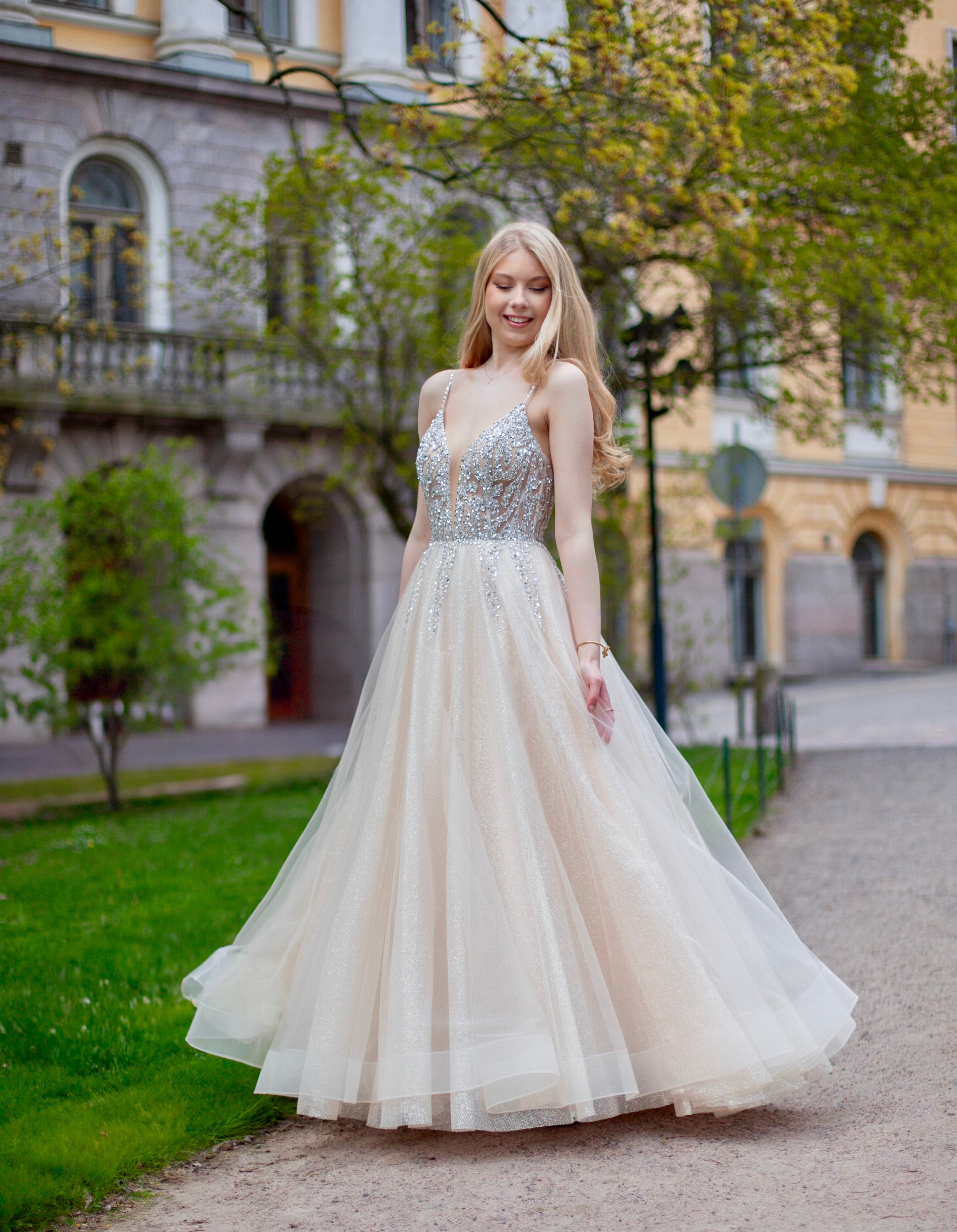 VANHOJENTANSSIMEKKO U4452P-CRYSTAL CHAMPAGNE