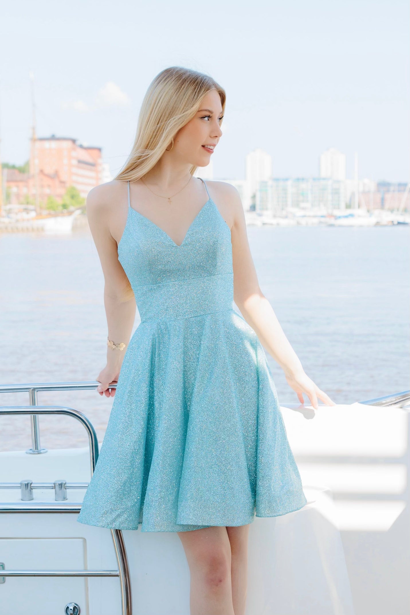 DRESS U4370SS-CRYSTAL AQUA