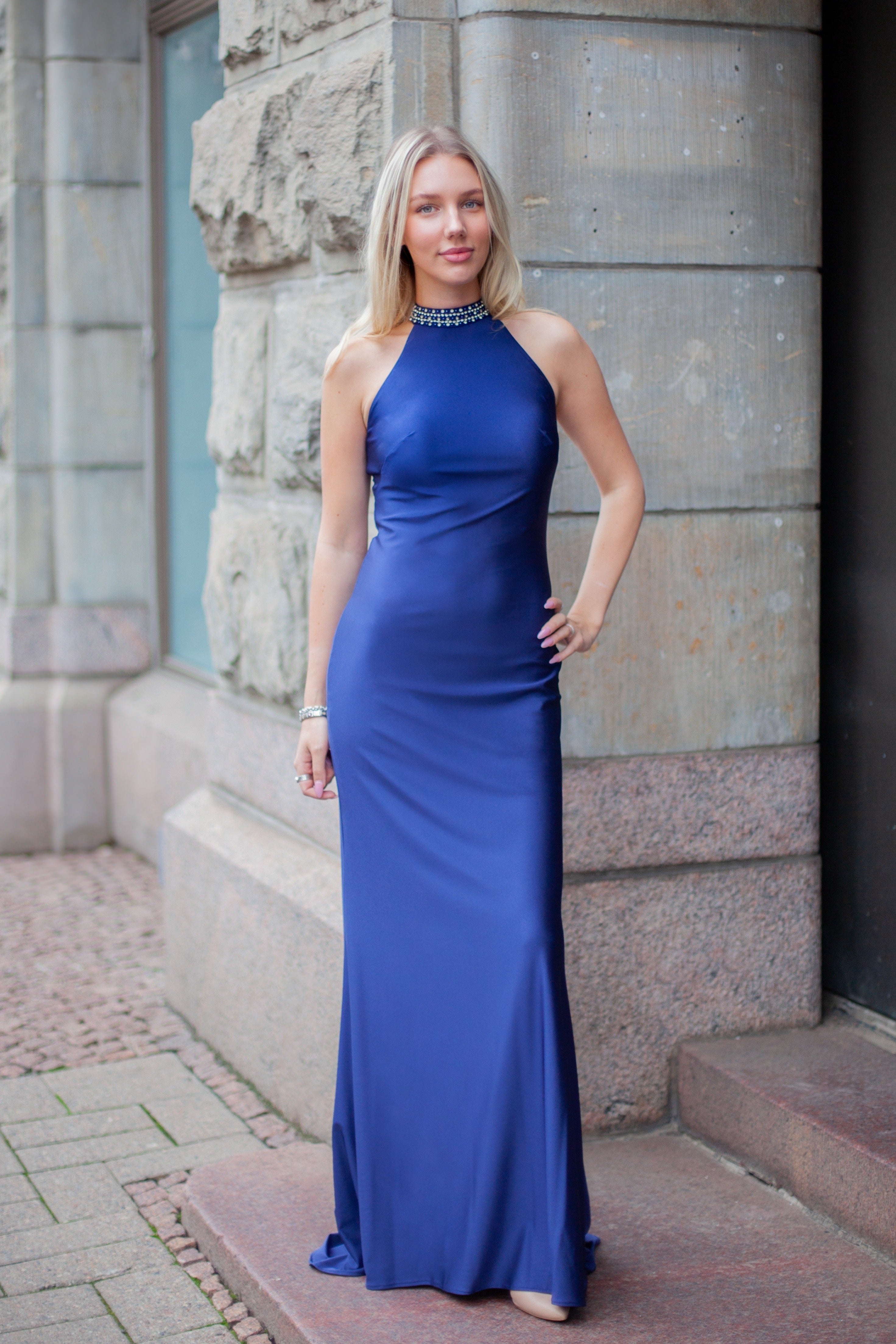 EVENING DRESS H6007L NAVY