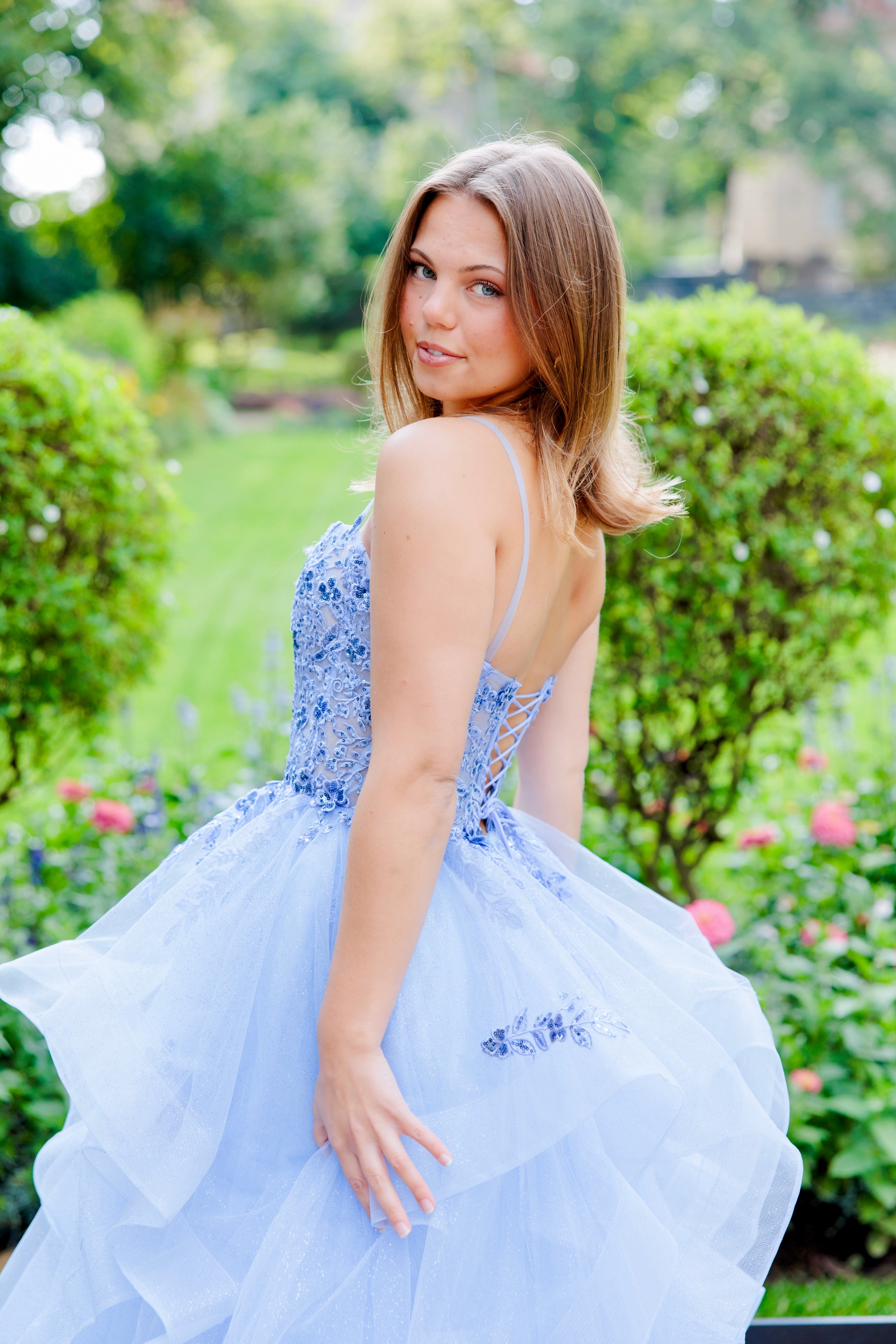 VANHOJENTANSSIMEKKO JACQUILINE DUSTYBLUE