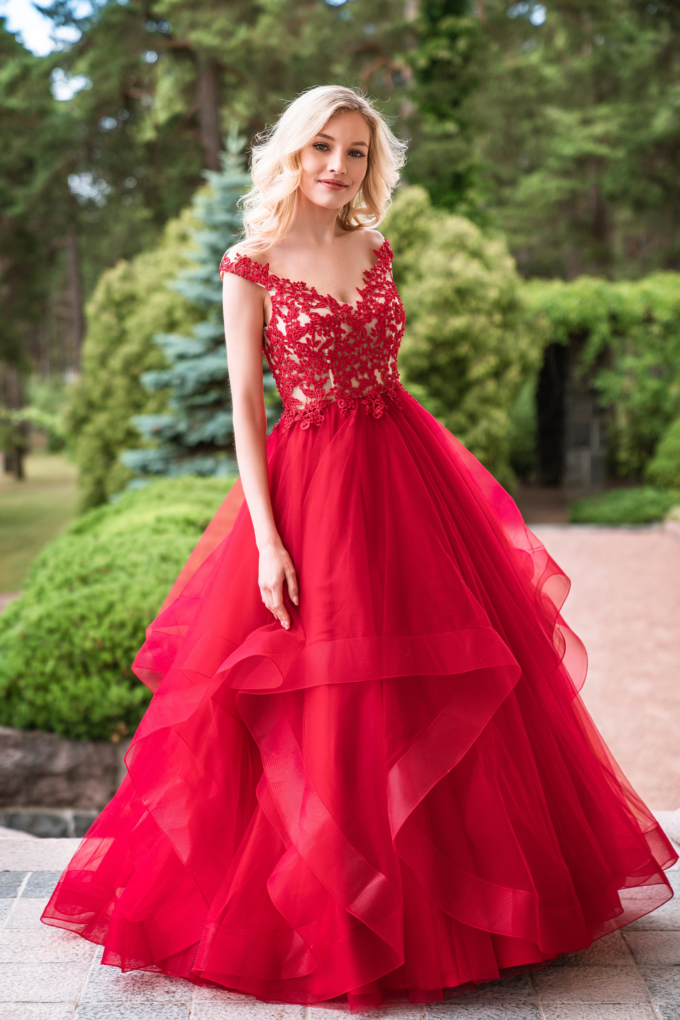 PROM DRESS H4317P DARK RED