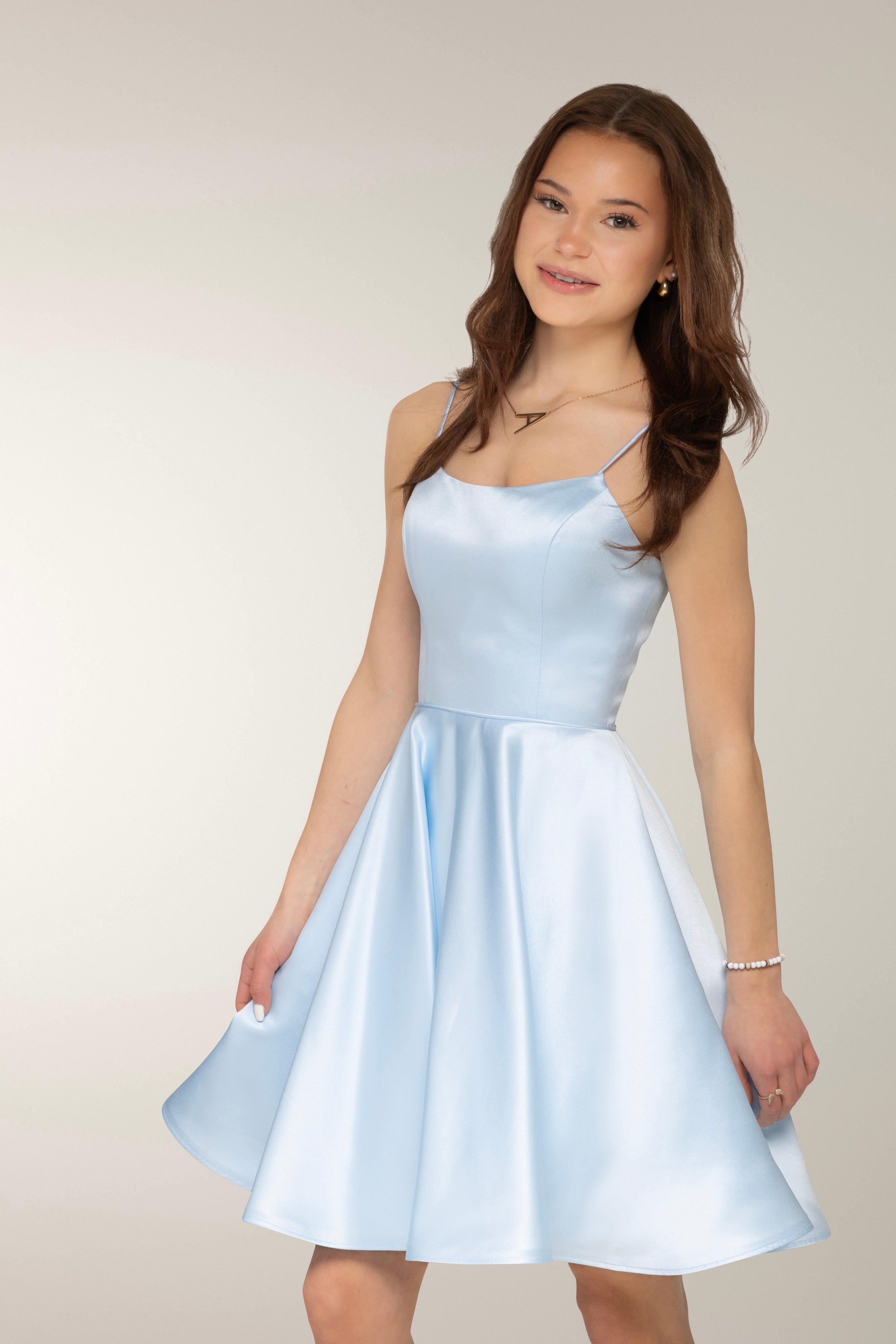 DRESS H4442S-SATIN ICEBLUE