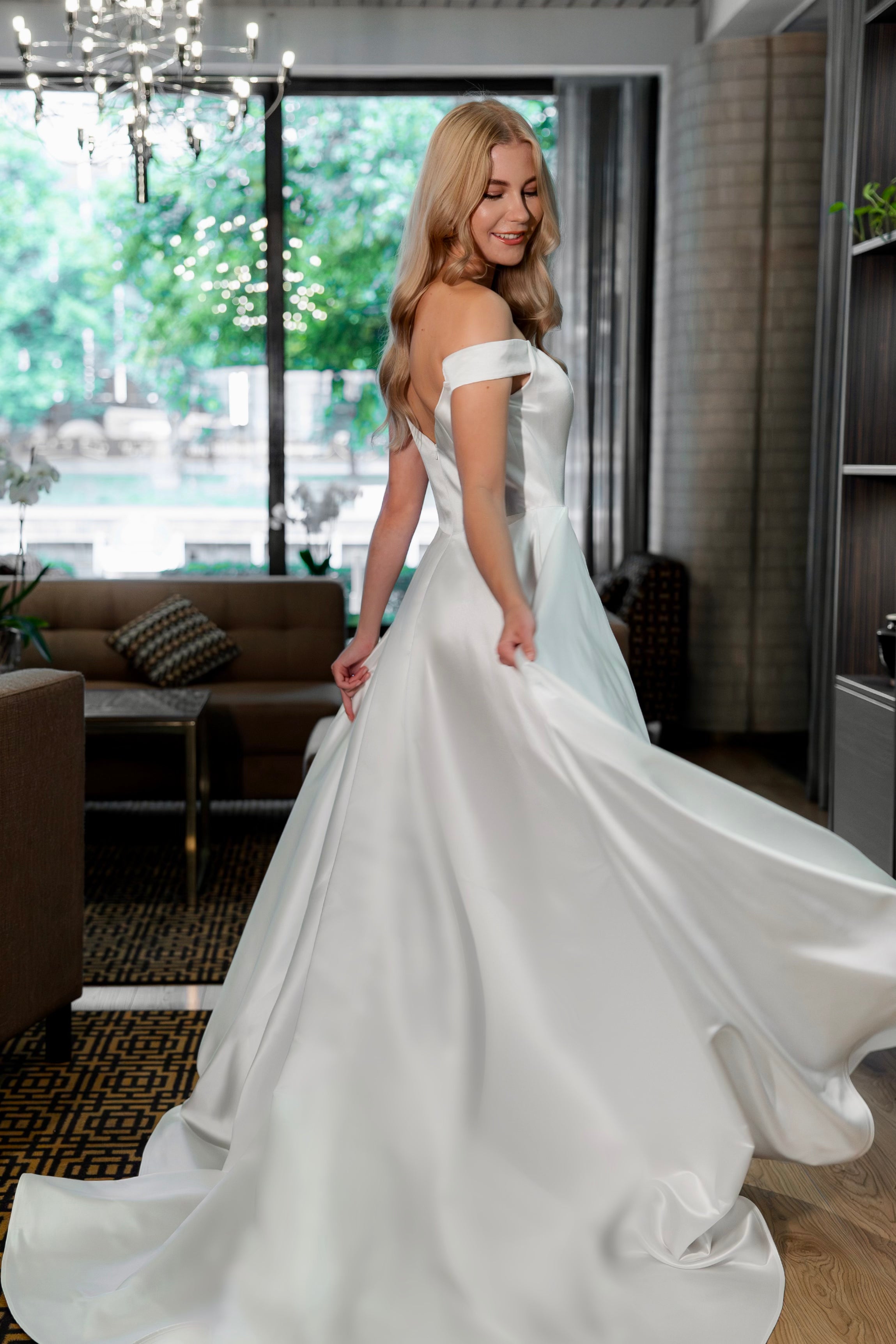 WEDDING DRESS H6014W-SOFTSATIN
