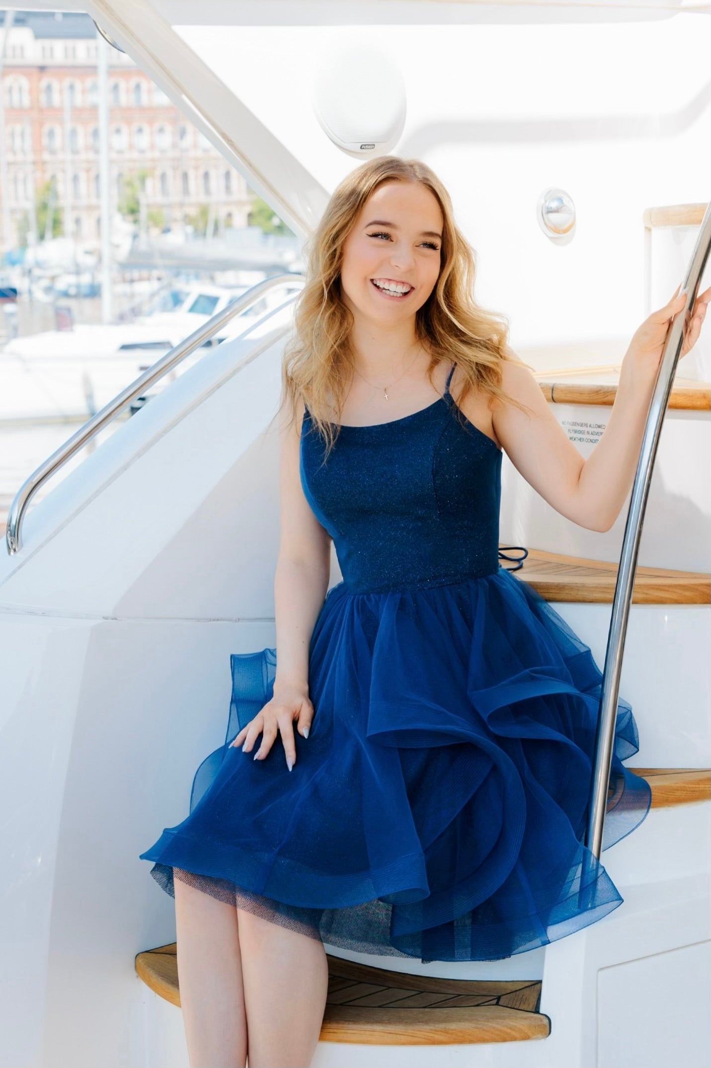 DRESS U4517S-CRYSTAL NAVY