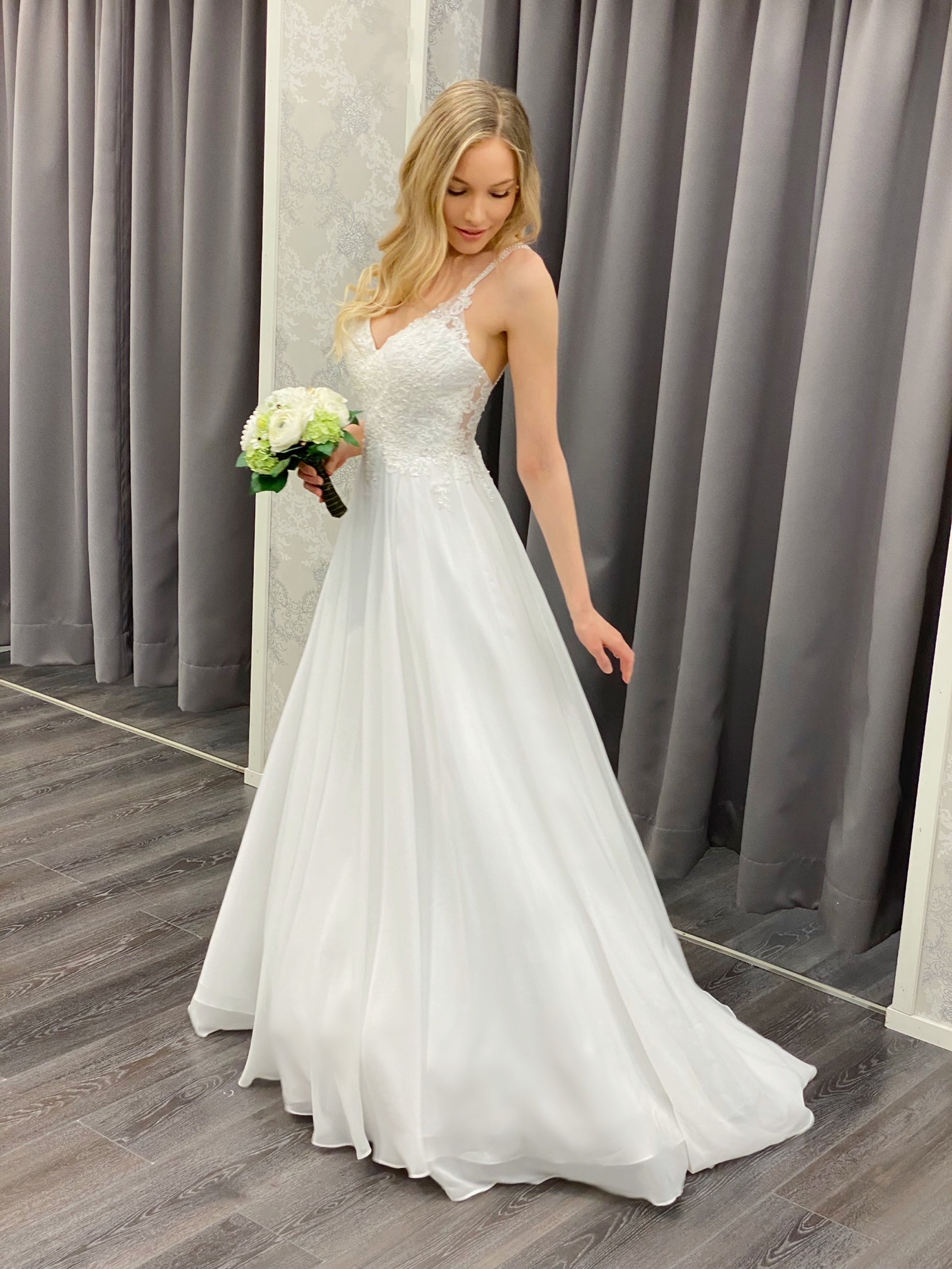 WEDDING DRESS H4239W-CHIFFON