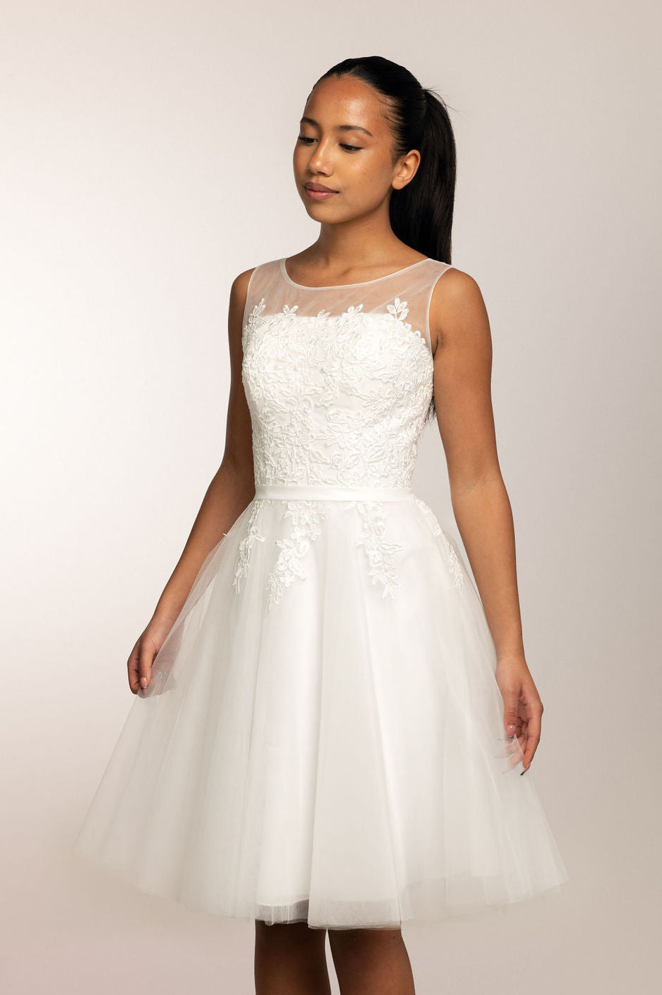 Juhlamekko H4292S-Tulle Ivory