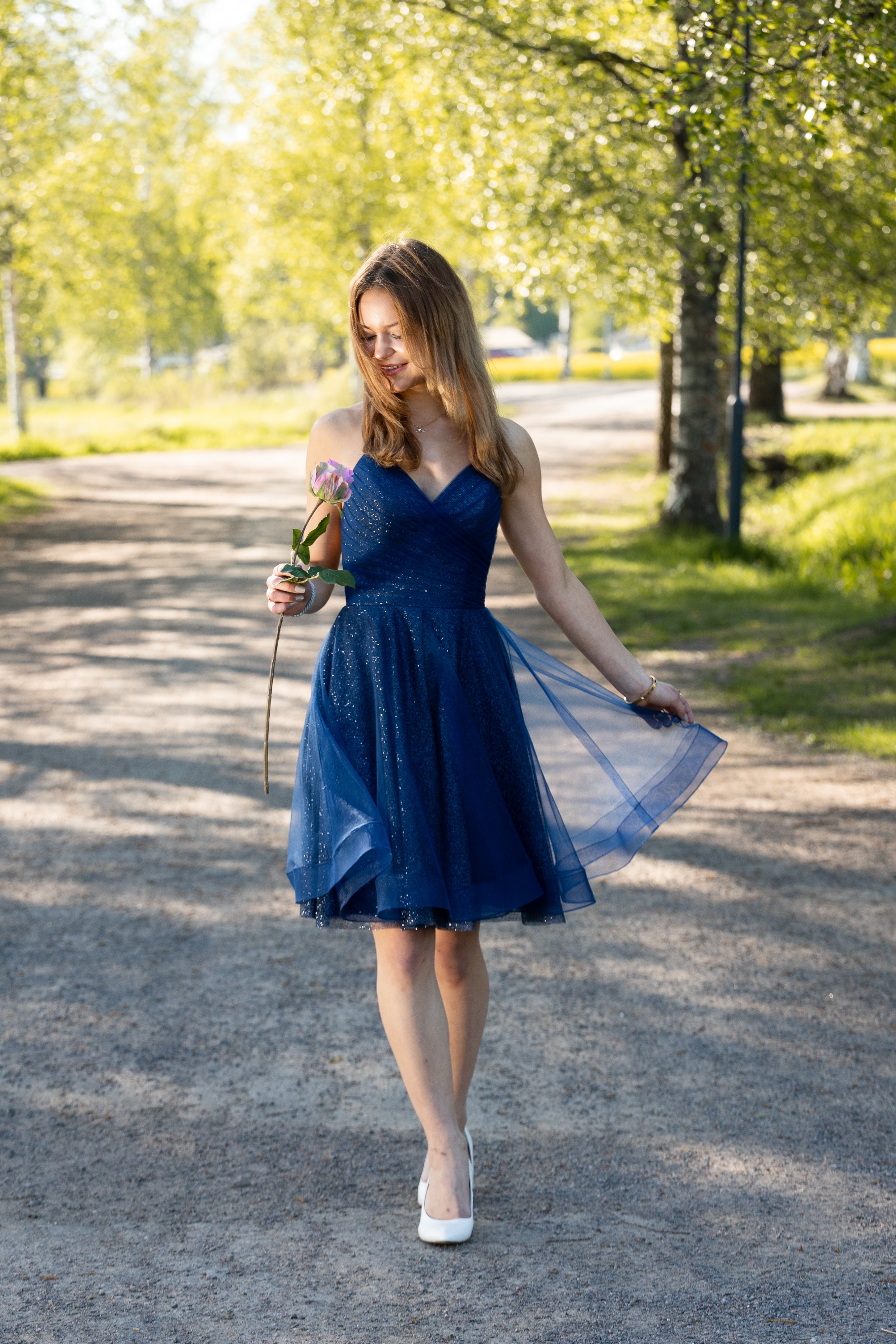 DRESS U4761S-CRYSTAL NAVY