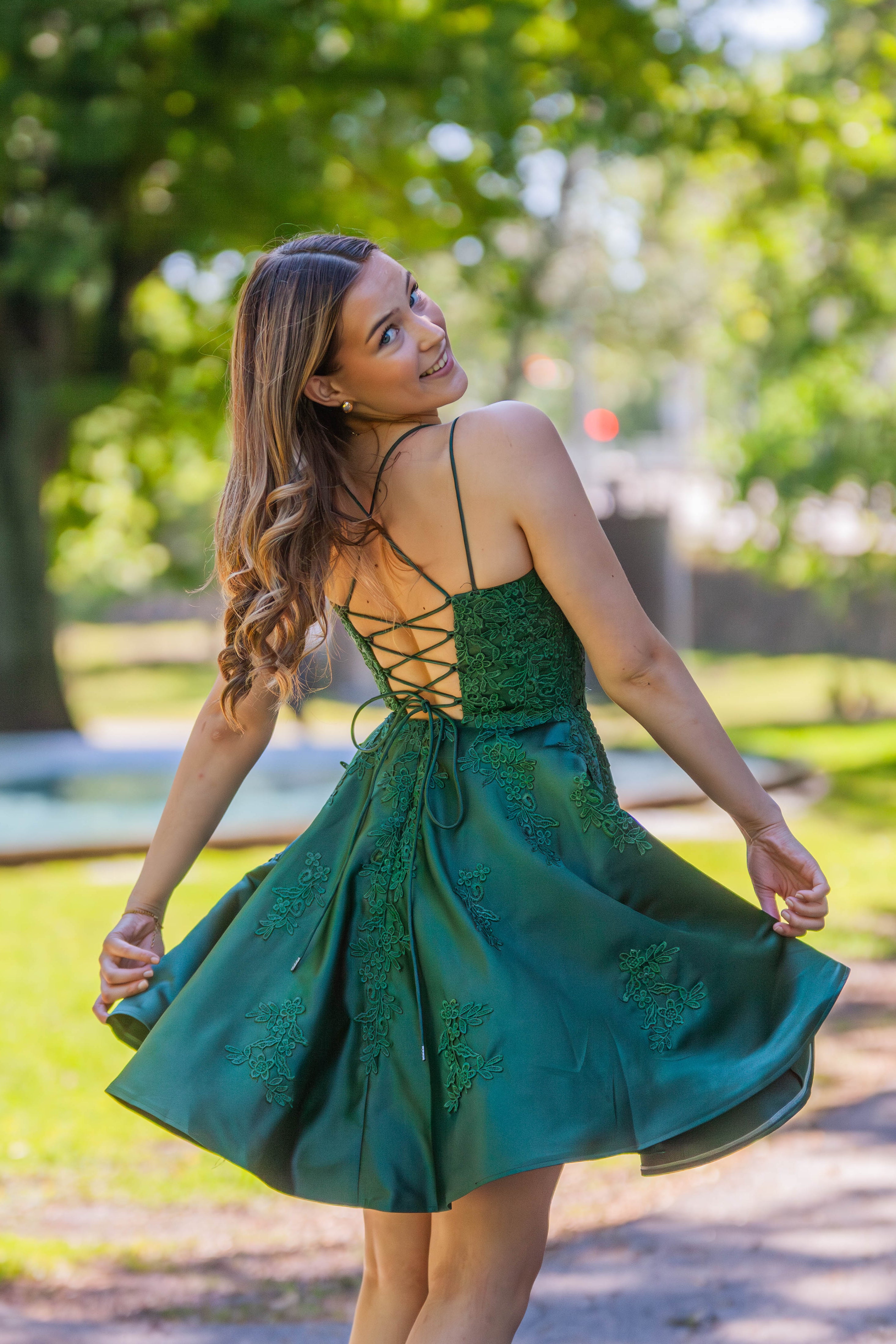 pine green dress FLAIR Prom 24766 Off Shoulder A-Line PINE / 10 Perfect for any occasion Easy Confidence Pine Green Mini