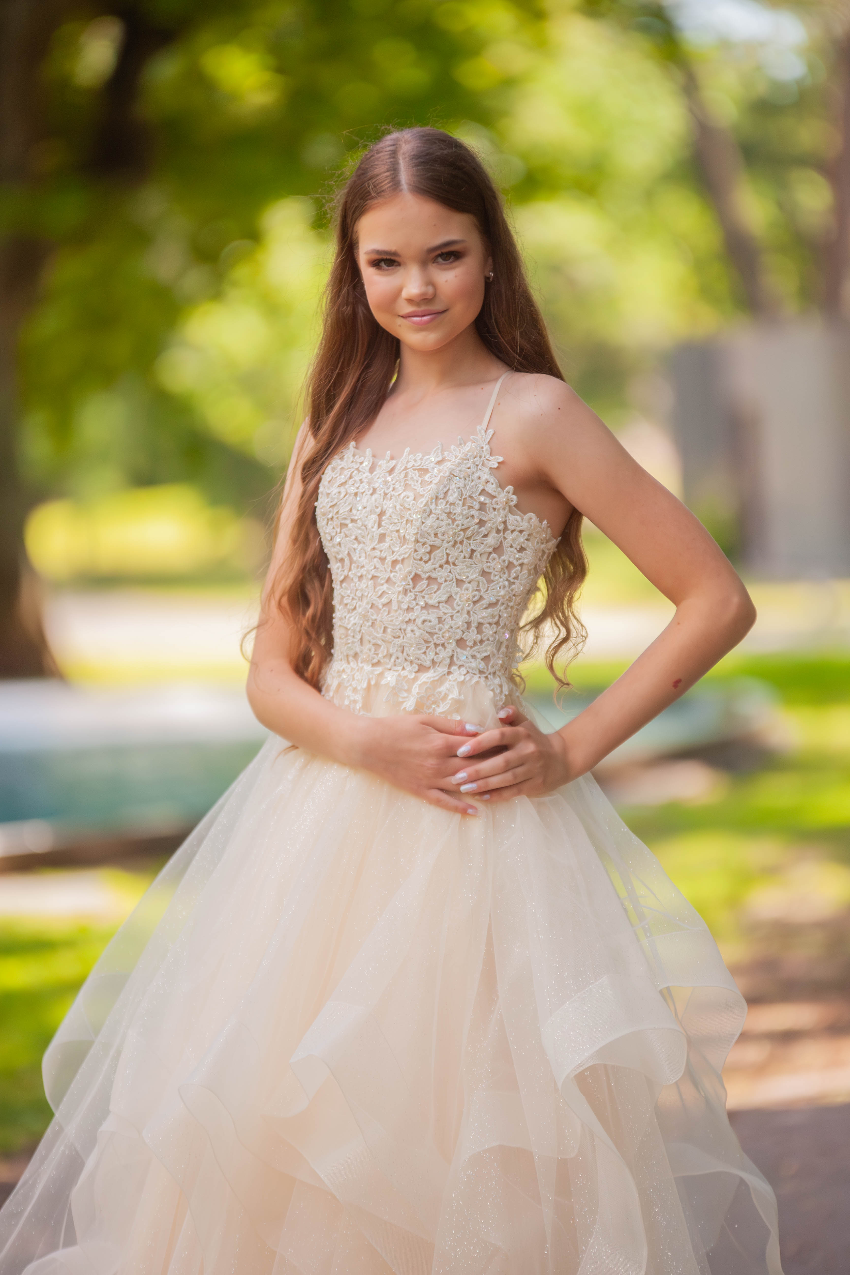 PROM DRESS U4705P-STARLITE CHAMPAGNE