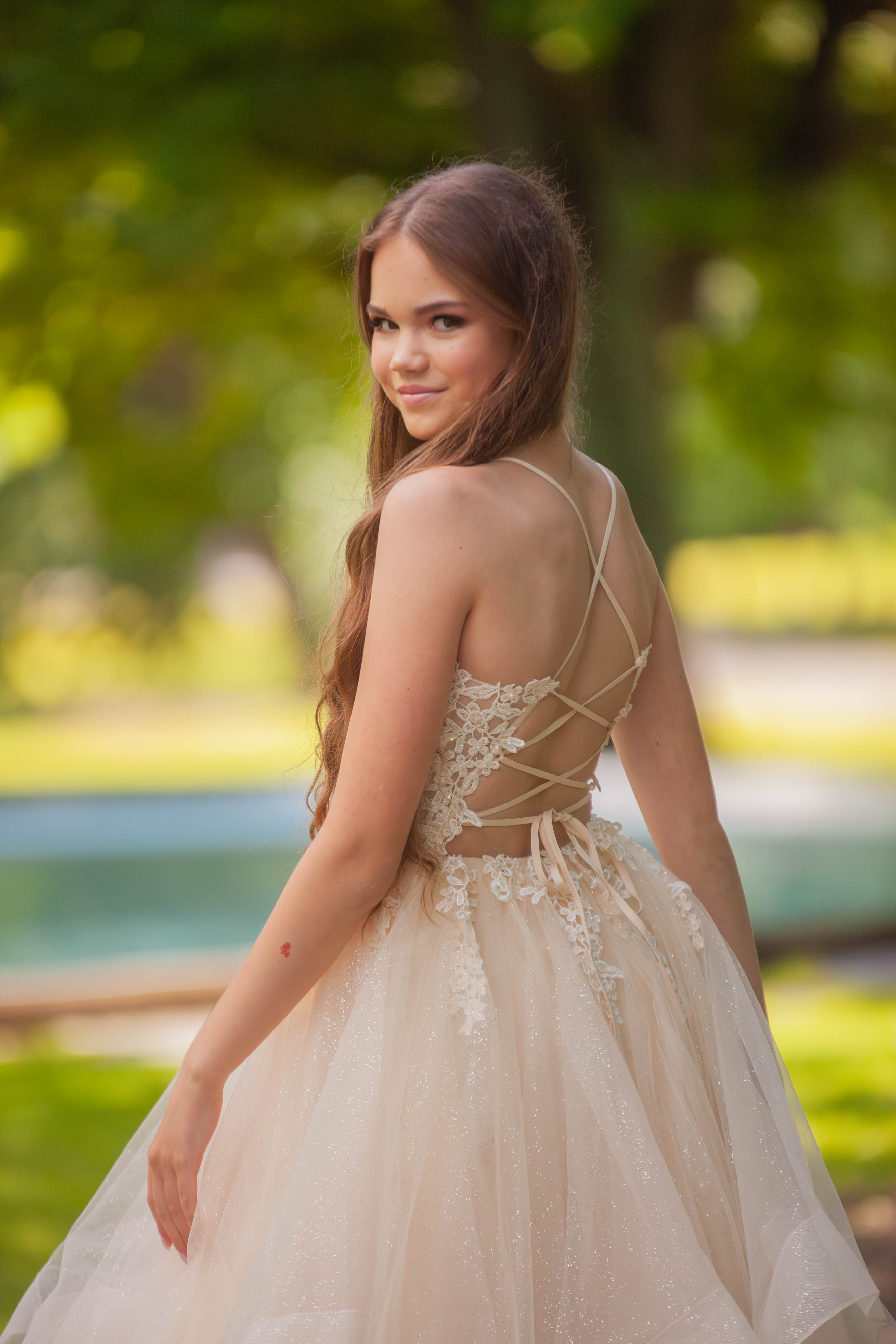 PROM DRESS U4705P-STARLITE CHAMPAGNE